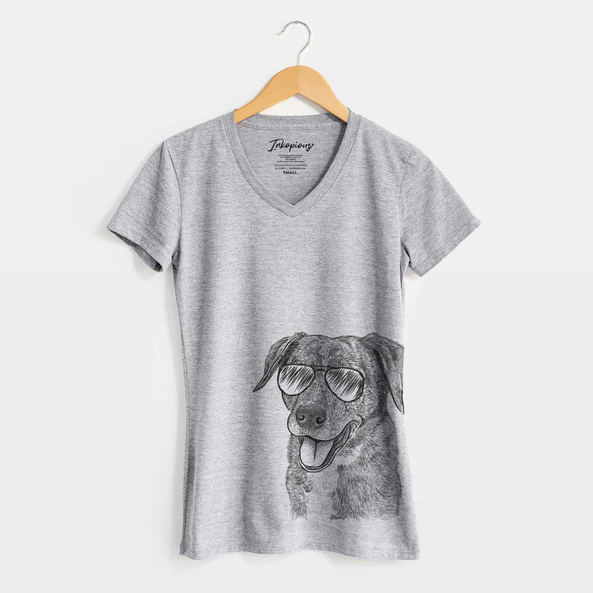 Aviator Wally the Mixed Breed - Women&#39;s V-neck Shirt