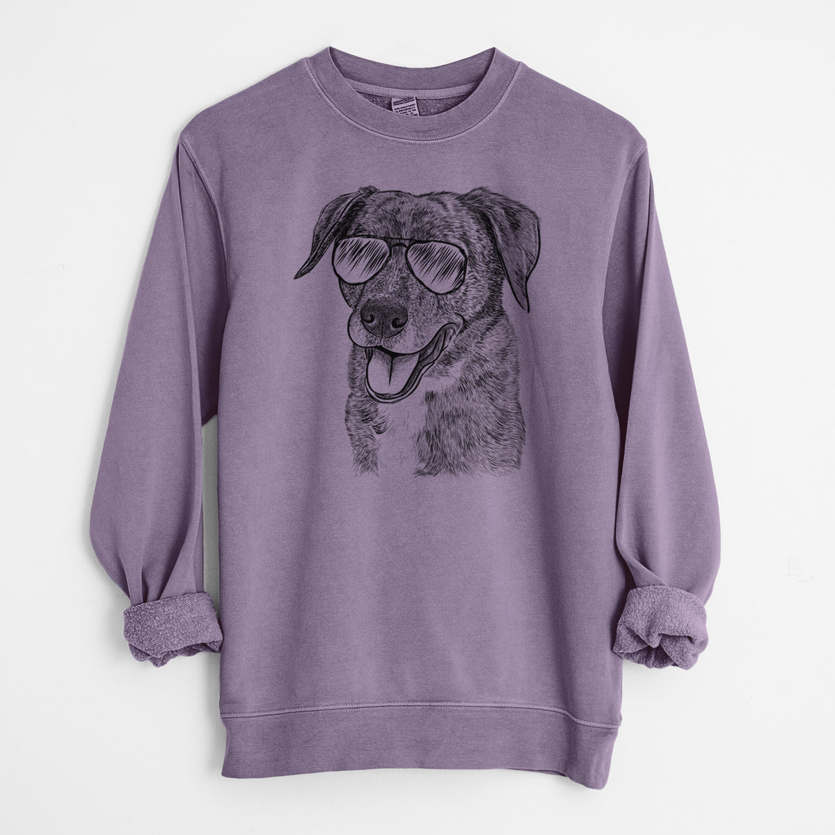Aviator Wally the Mixed Breed - Unisex Pigment Dyed Crew Sweatshirt