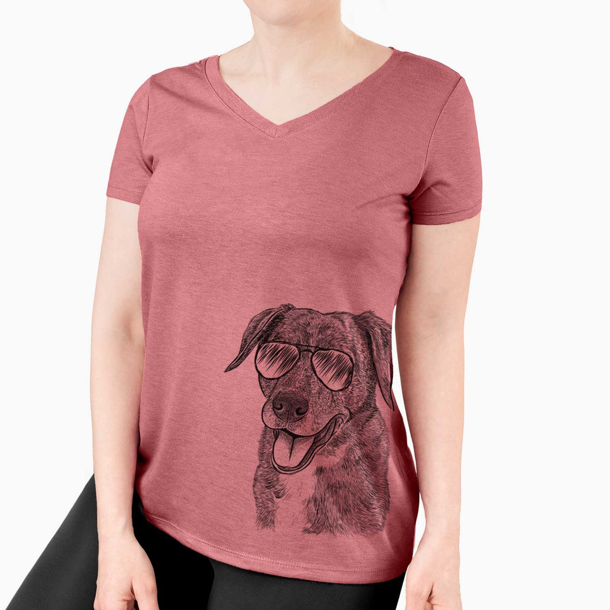Aviator Wally the Mixed Breed - Women's V-neck Shirt