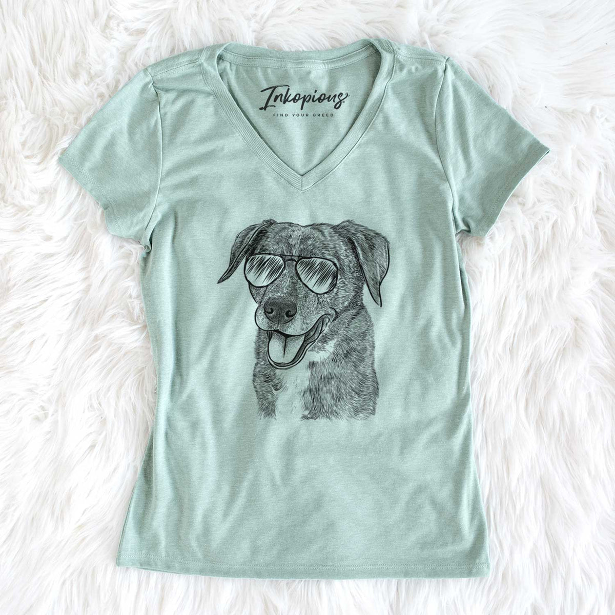 Aviator Wally the Mixed Breed - Women's V-neck Shirt