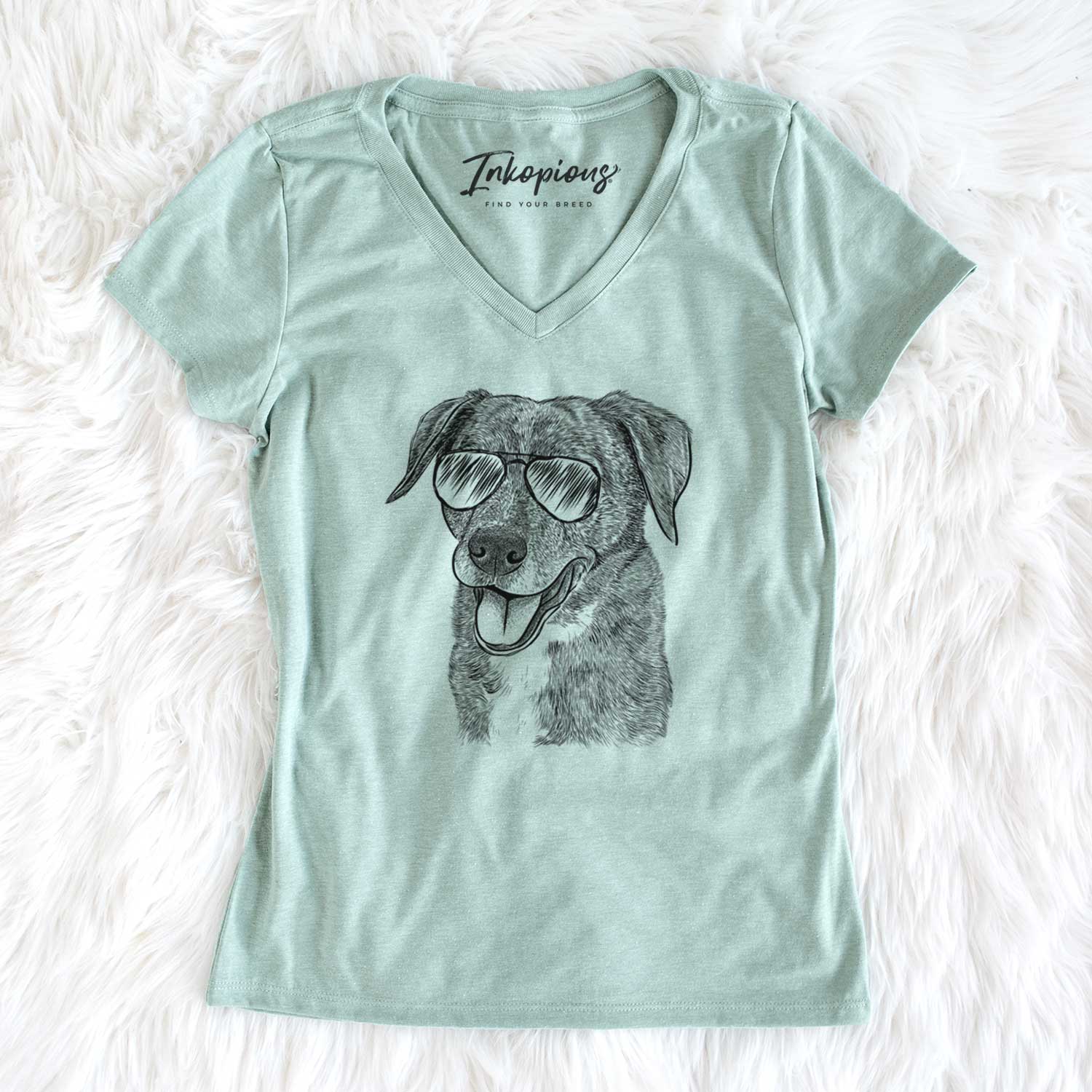 Aviator Wally the Mixed Breed - Women's V-neck Shirt