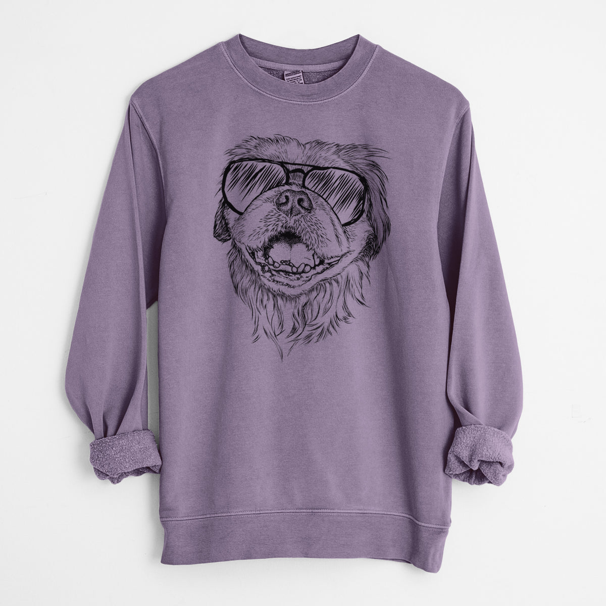 Aviator Wally the Pekingese - Unisex Pigment Dyed Crew Sweatshirt