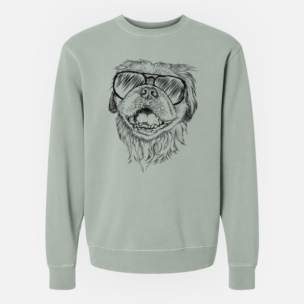 Aviator Wally the Pekingese - Unisex Pigment Dyed Crew Sweatshirt