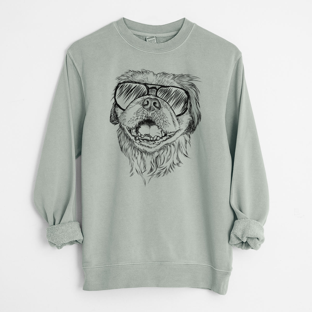 Aviator Wally the Pekingese - Unisex Pigment Dyed Crew Sweatshirt