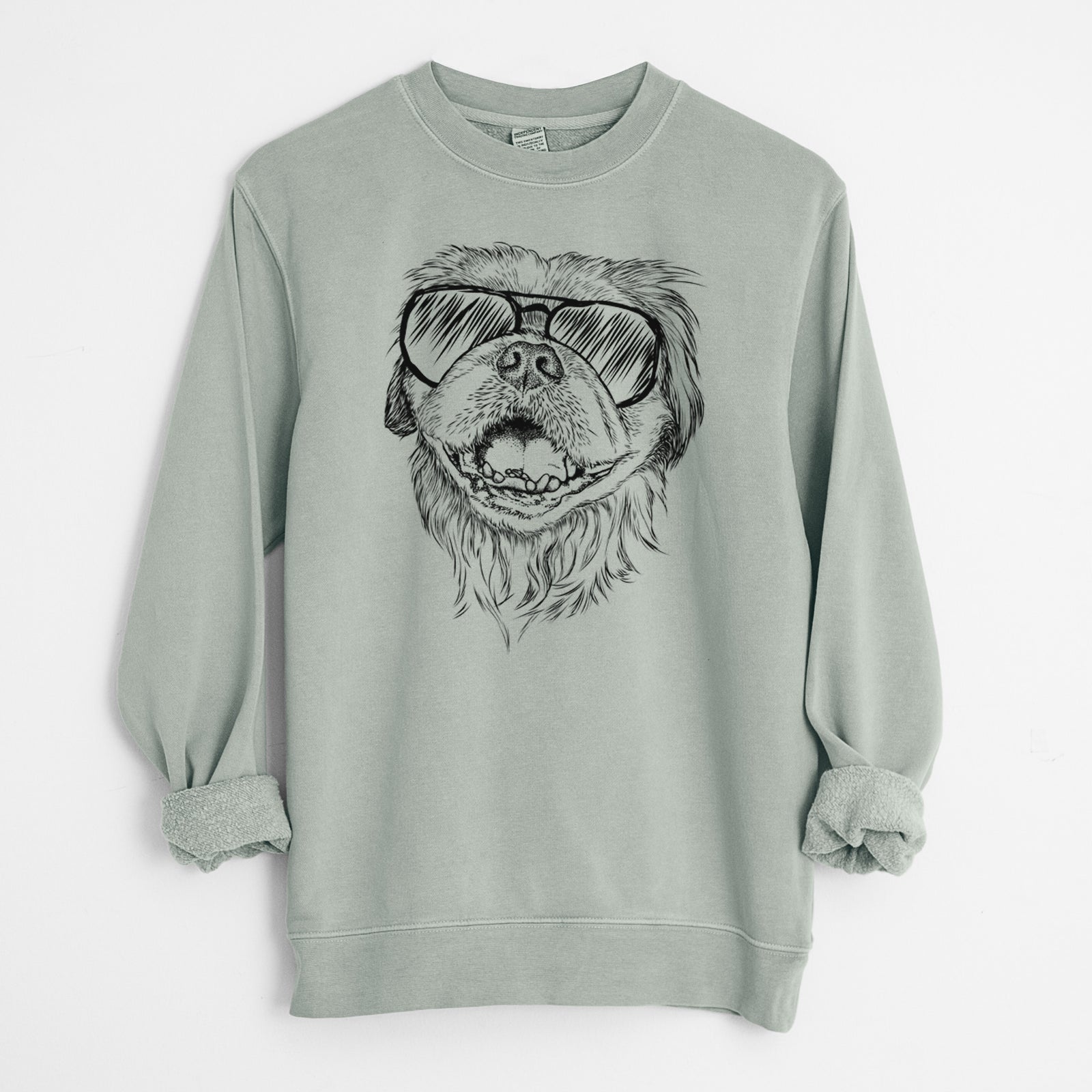 Aviator Wally the Pekingese - Unisex Pigment Dyed Crew Sweatshirt