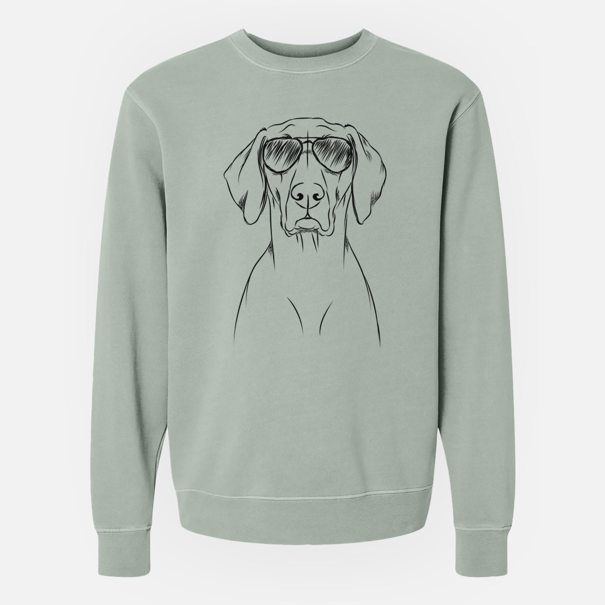 Aviator Walter the Weimaraner - Unisex Pigment Dyed Crew Sweatshirt