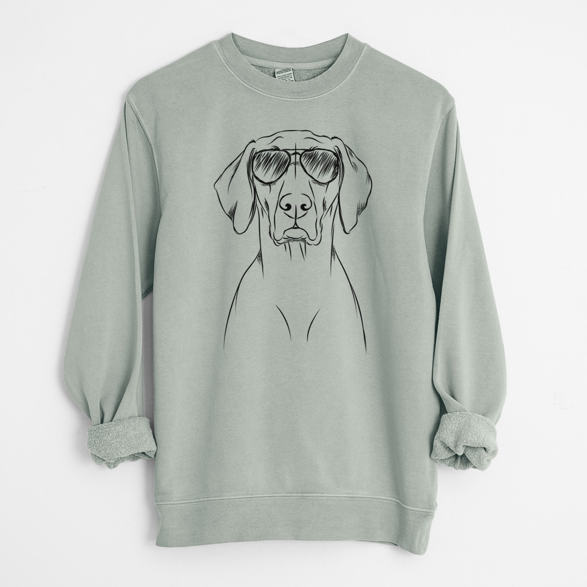 Aviator Walter the Weimaraner - Unisex Pigment Dyed Crew Sweatshirt