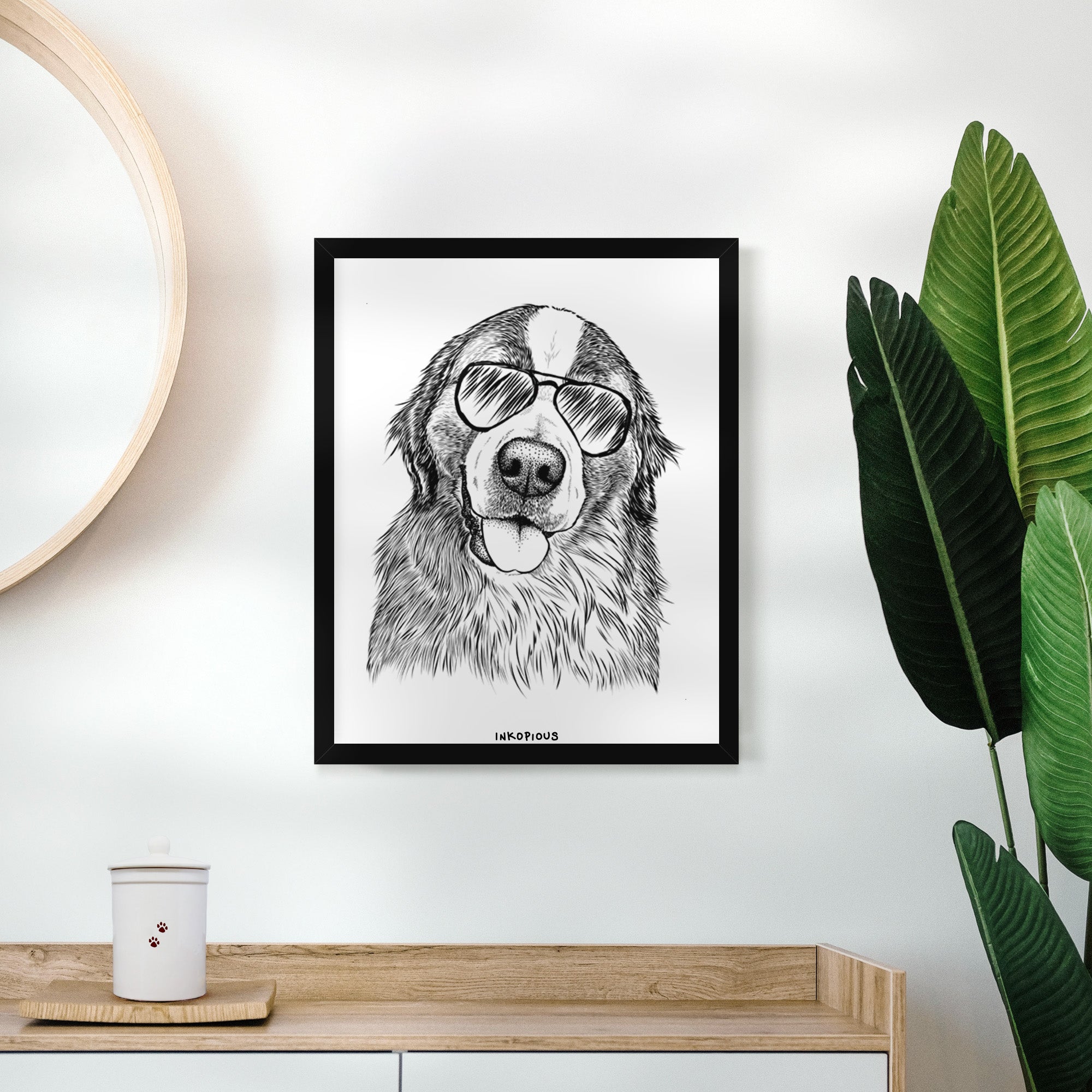 Walter the Bernese Mountain Dog Mix Art Print