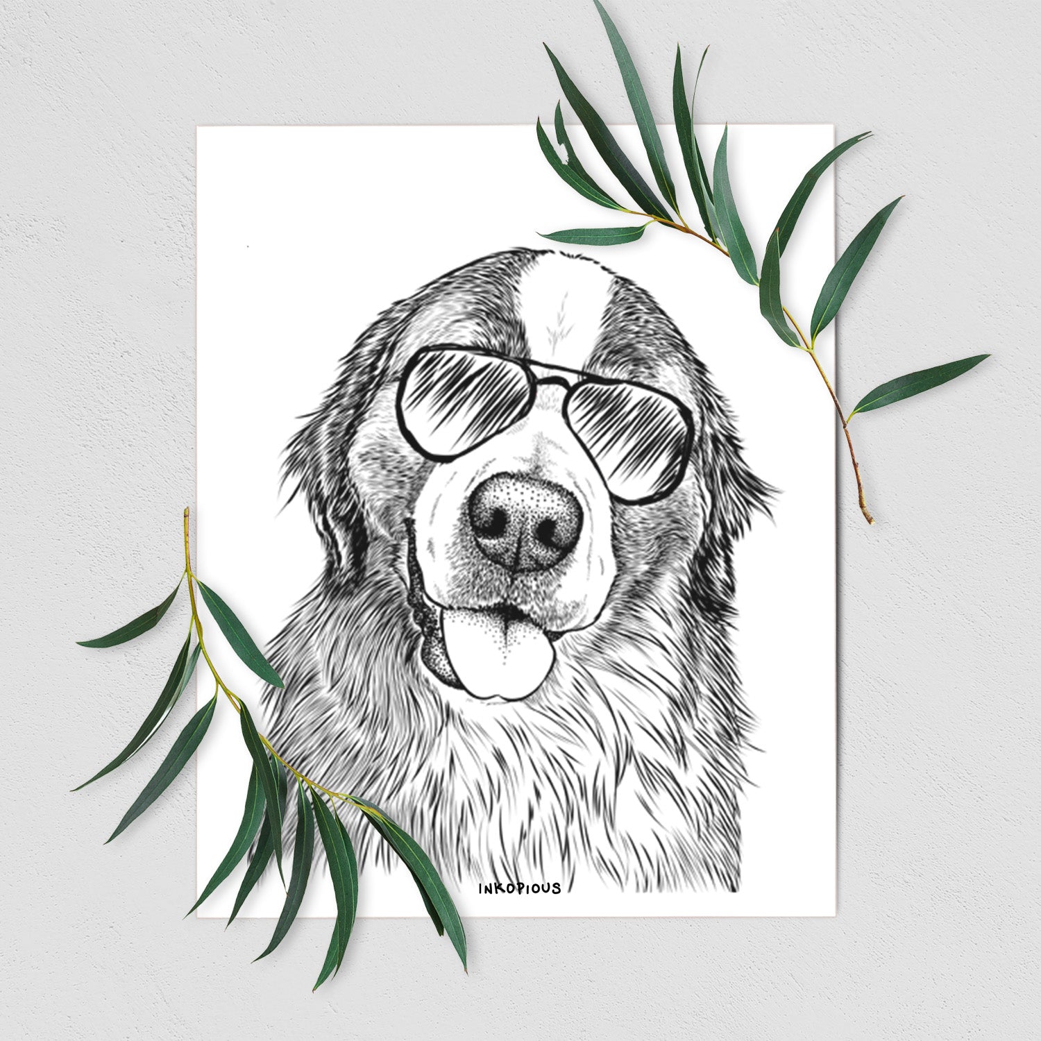 Walter the Bernese Mountain Dog Mix Art Print