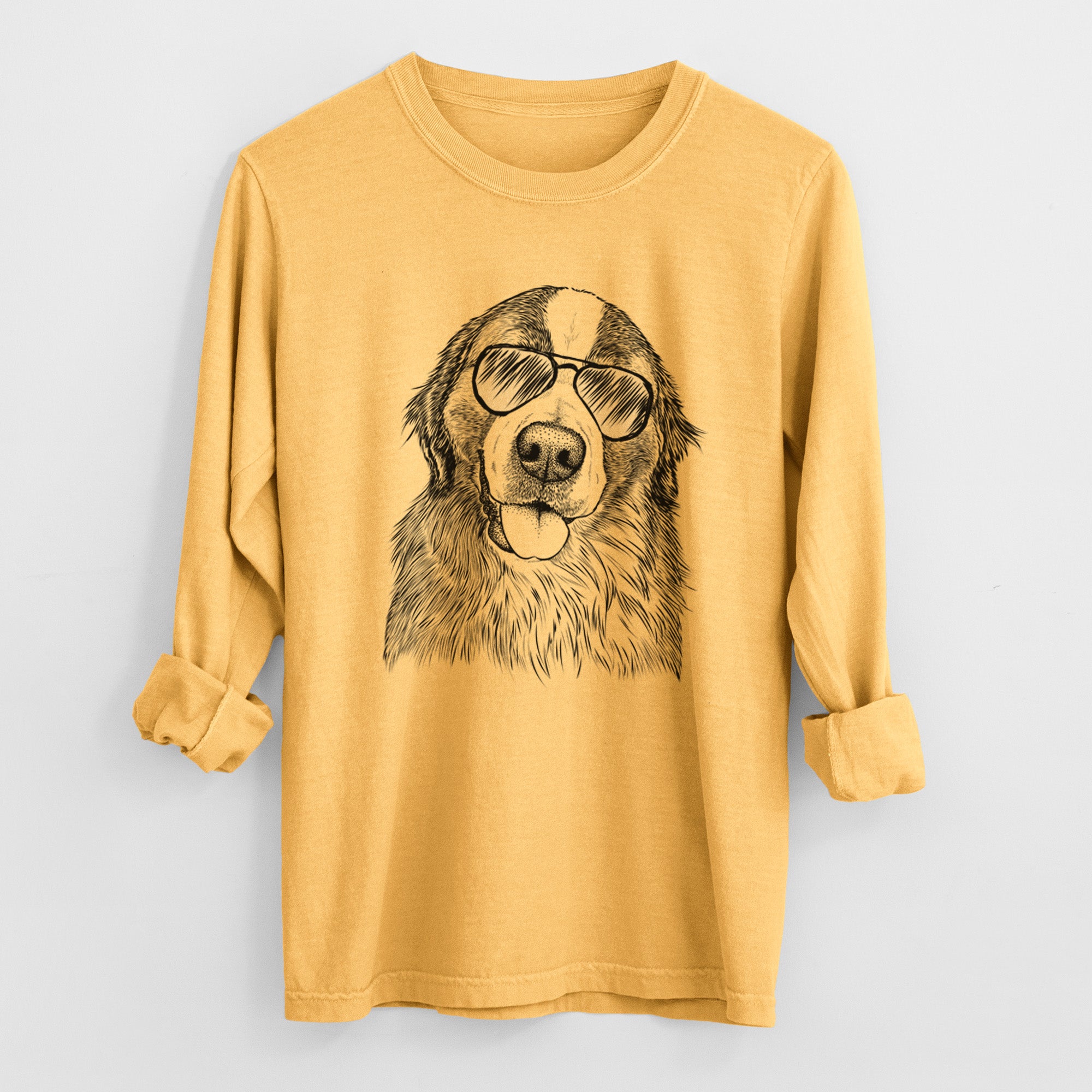 Aviators Walter the Bernese Mountain Dog Mix - Heavyweight 100% Cotton Long Sleeve