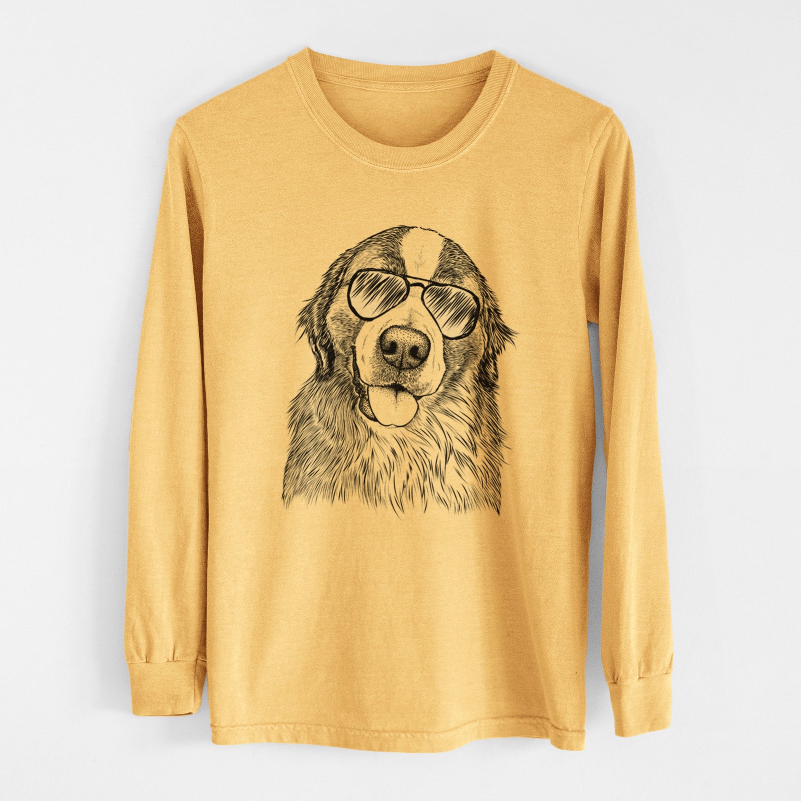 Aviators Walter the Bernese Mountain Dog Mix - Heavyweight 100% Cotton Long Sleeve