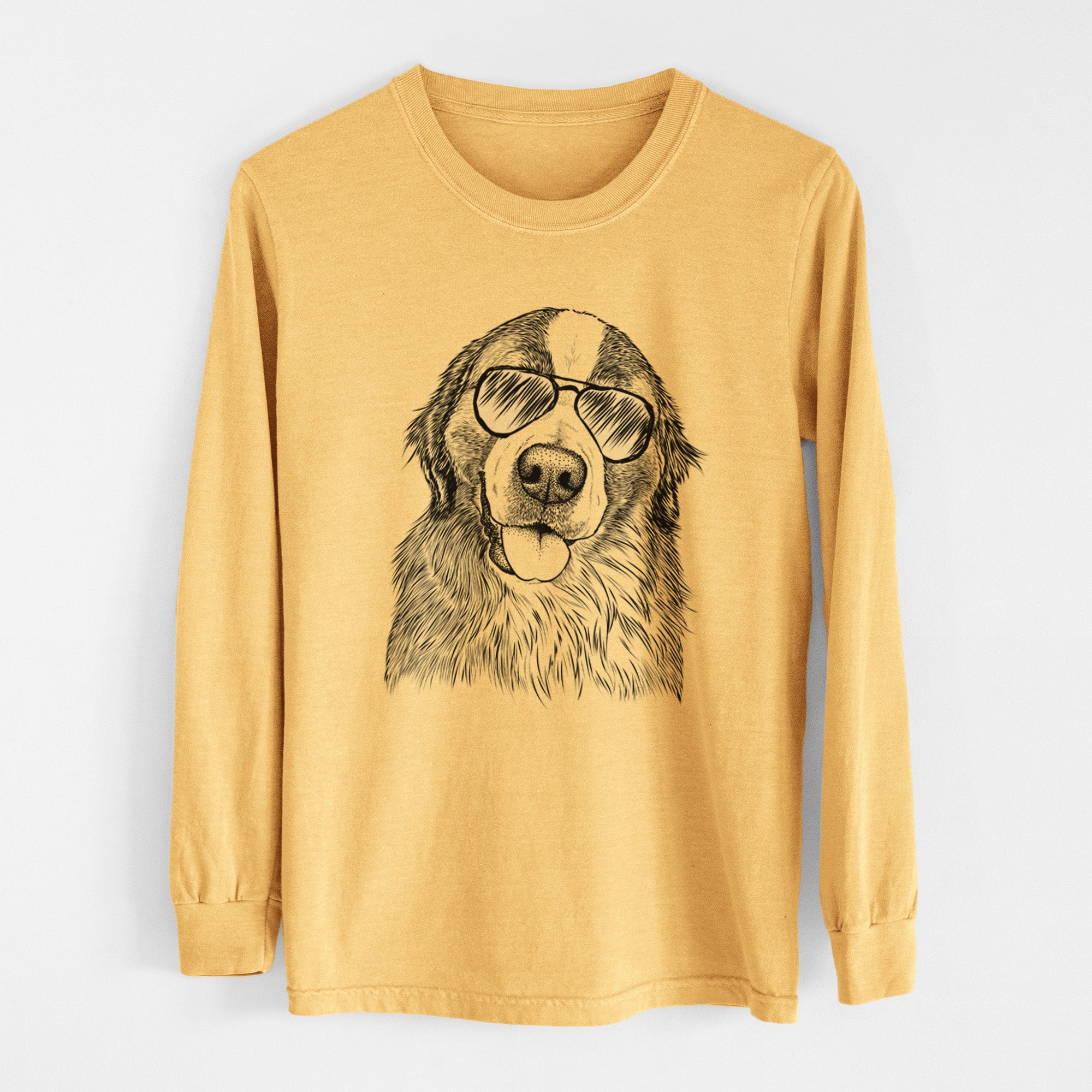 Aviators Walter the Bernese Mountain Dog Mix - Heavyweight 100% Cotton Long Sleeve