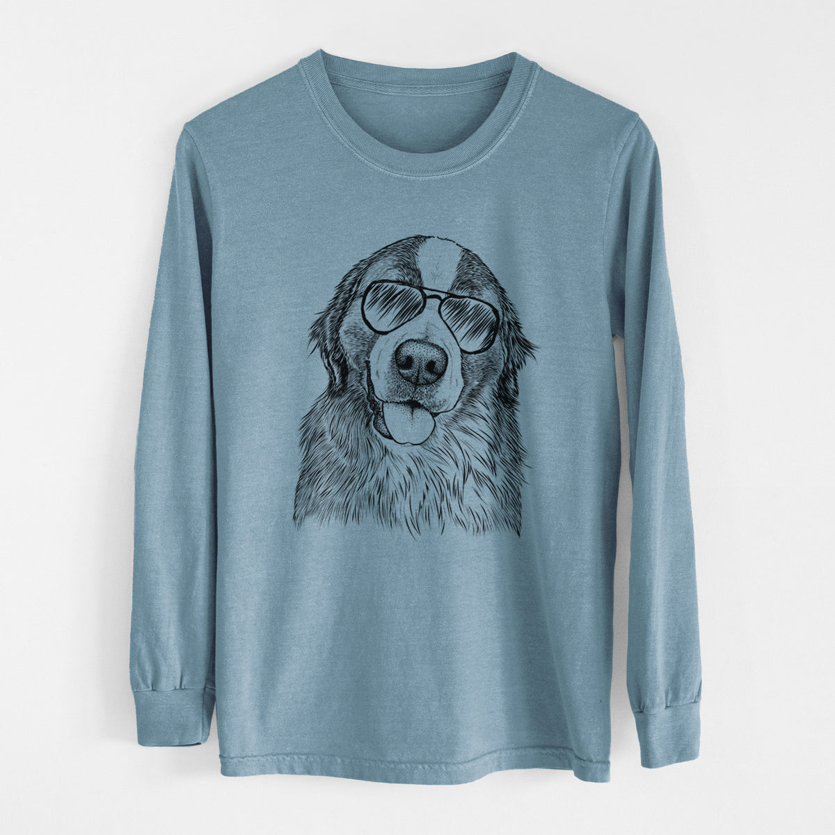 Aviators Walter the Bernese Mountain Dog Mix - Heavyweight 100% Cotton Long Sleeve
