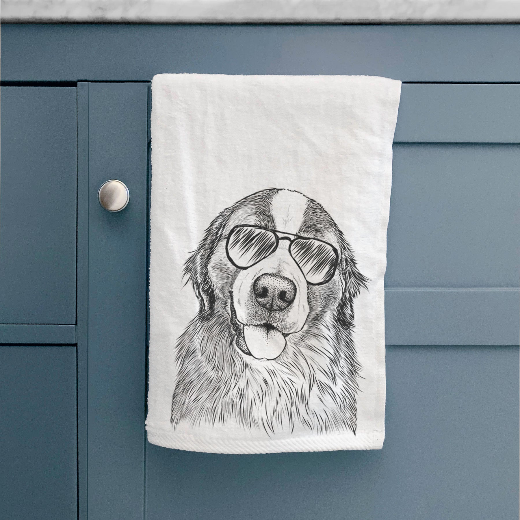 Walter the Bernese Mountain Dog Mix Decorative Hand Towel