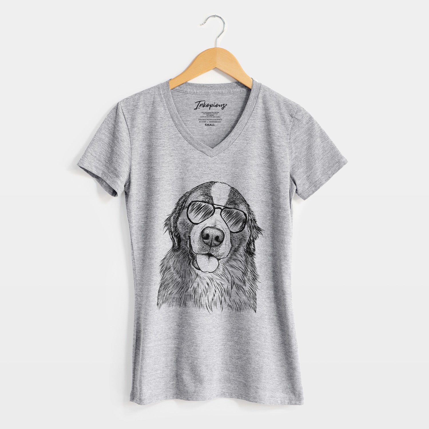 Aviator Walter the Bernese Mountain Dog Mix - Women's V-neck Shirt