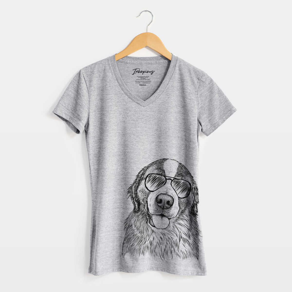 Aviator Walter the Bernese Mountain Dog Mix - Women&#39;s V-neck Shirt