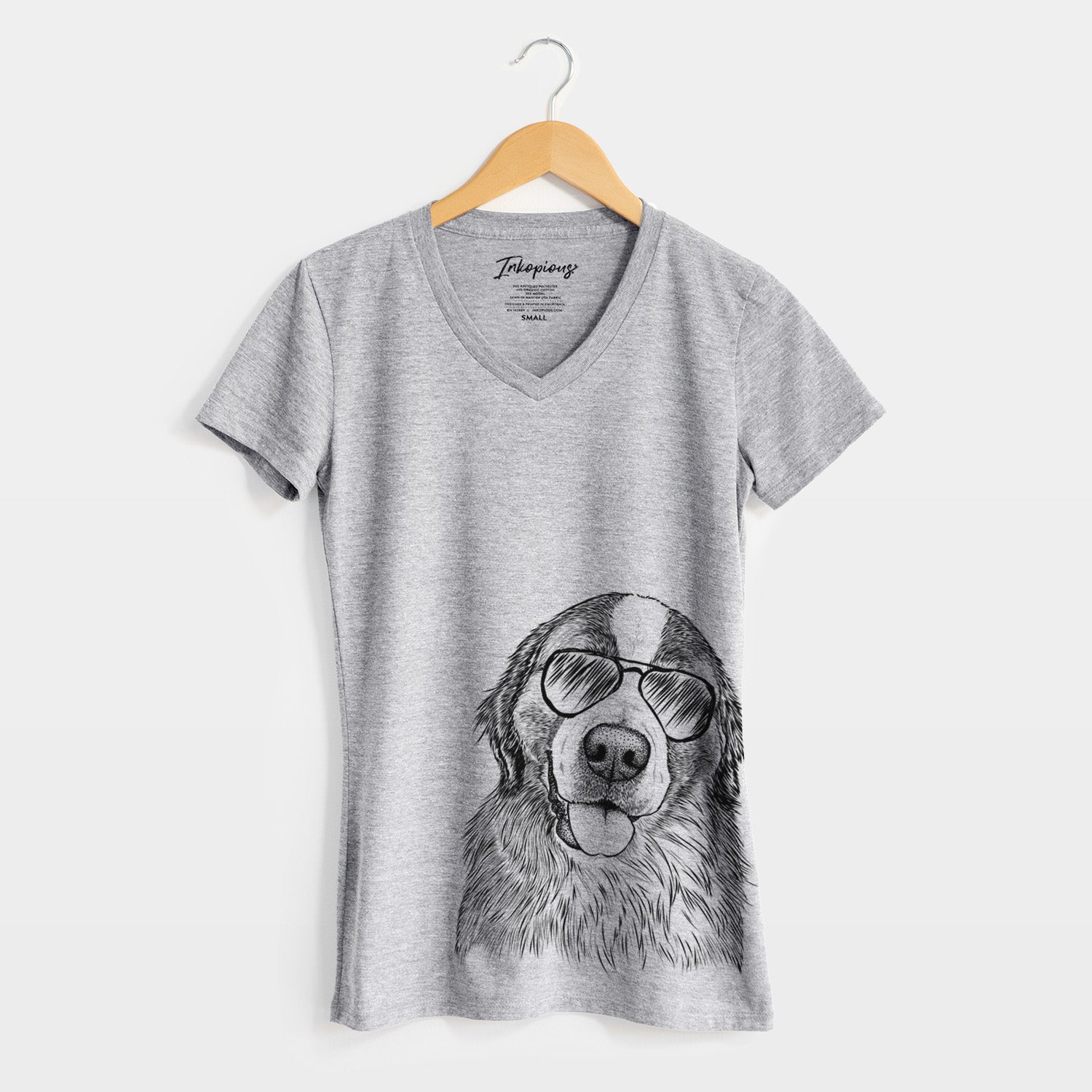 Aviator Walter the Bernese Mountain Dog Mix - Women's V-neck Shirt