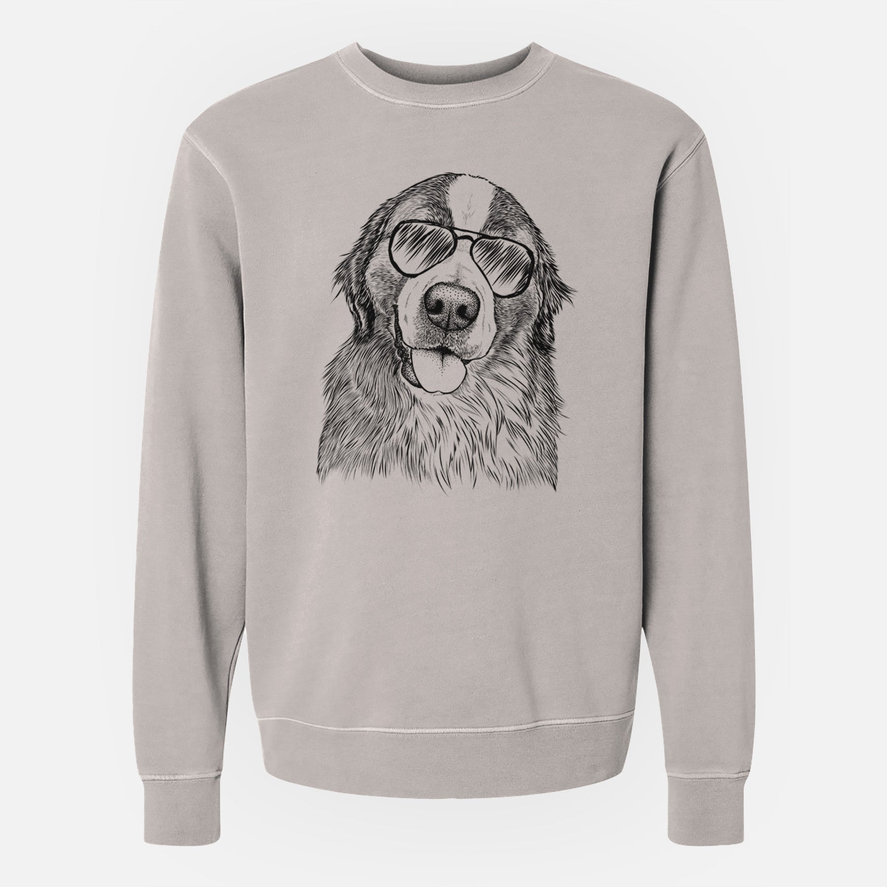 Aviator Walter the Bernese Mountain Dog Mix - Unisex Pigment Dyed Crew Sweatshirt