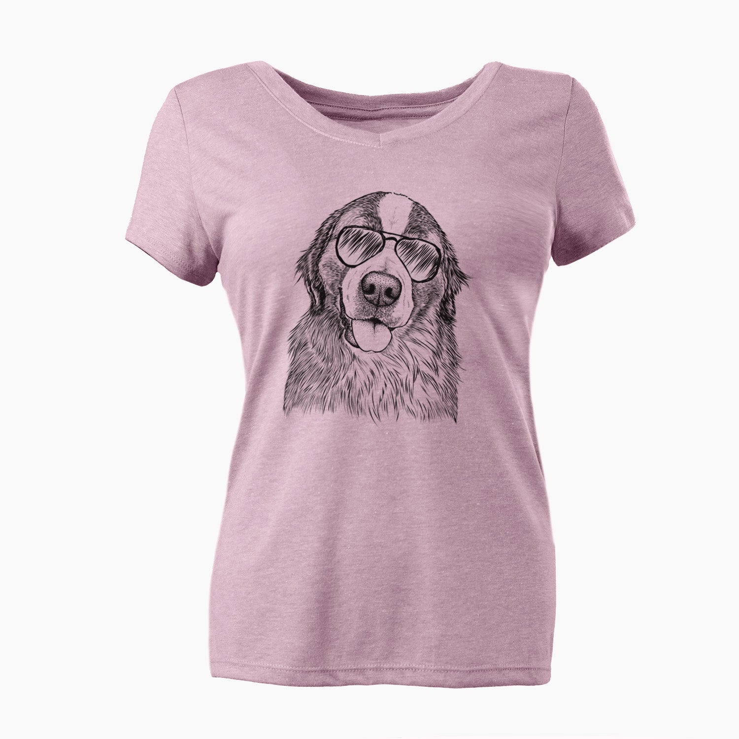 Aviator Walter the Bernese Mountain Dog Mix - Women's V-neck Shirt