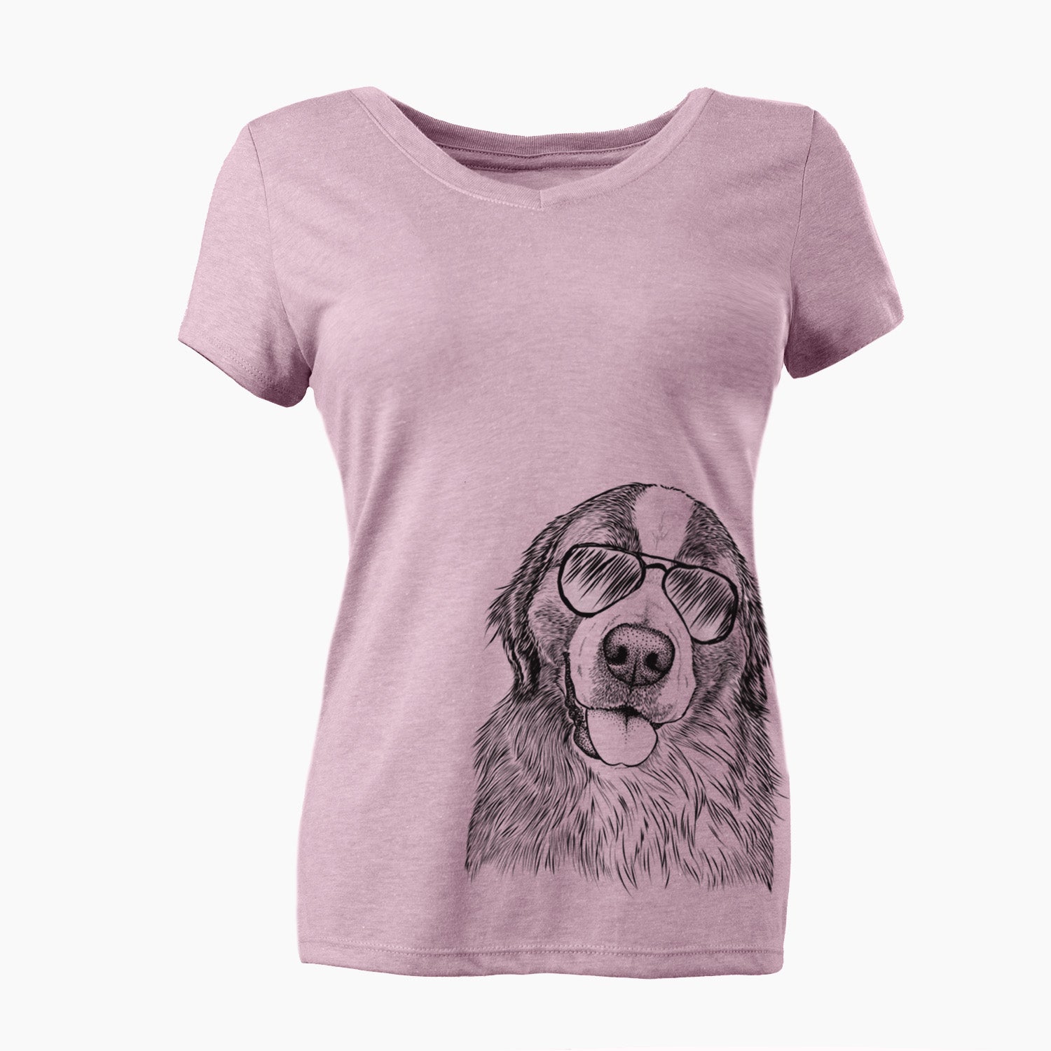 Aviator Walter the Bernese Mountain Dog Mix - Women's V-neck Shirt