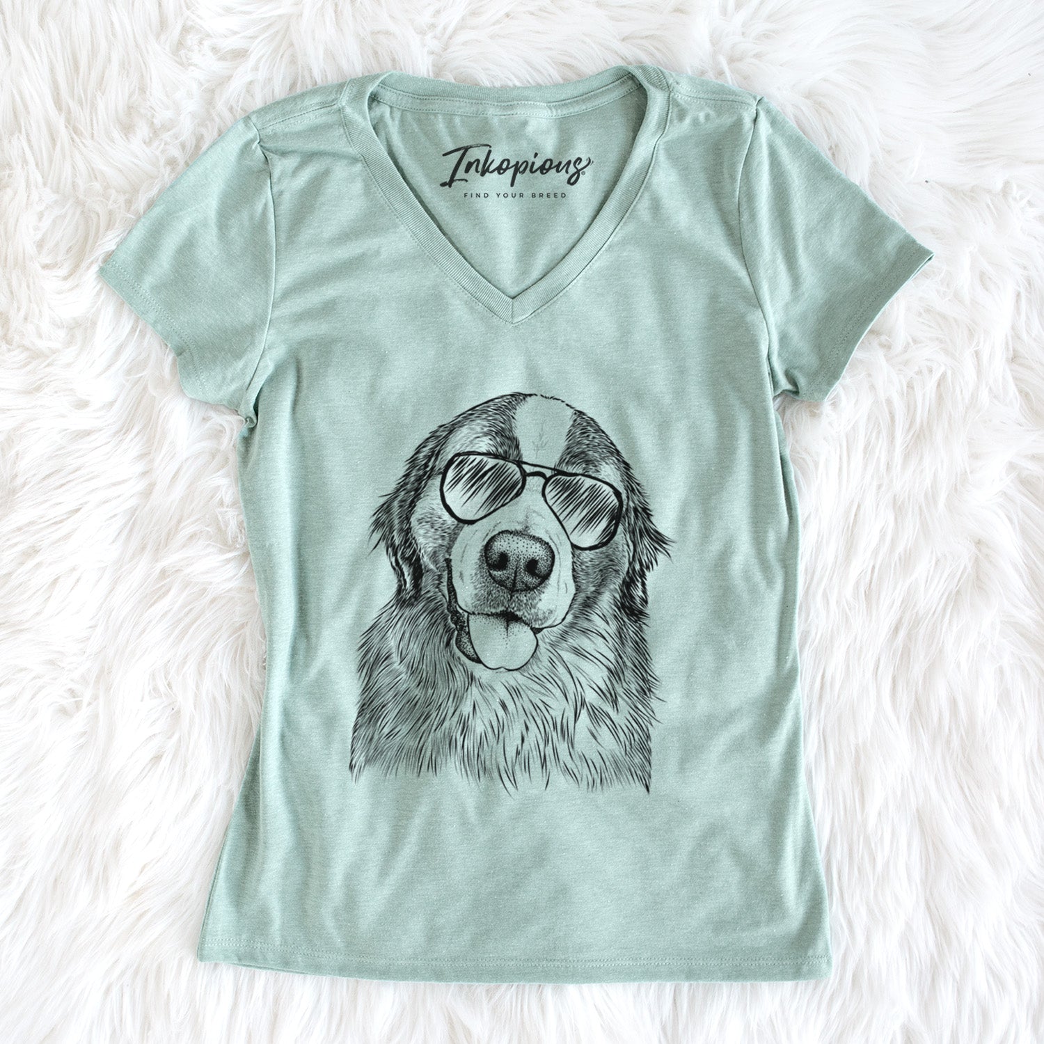 Aviator Walter the Bernese Mountain Dog Mix - Women's V-neck Shirt