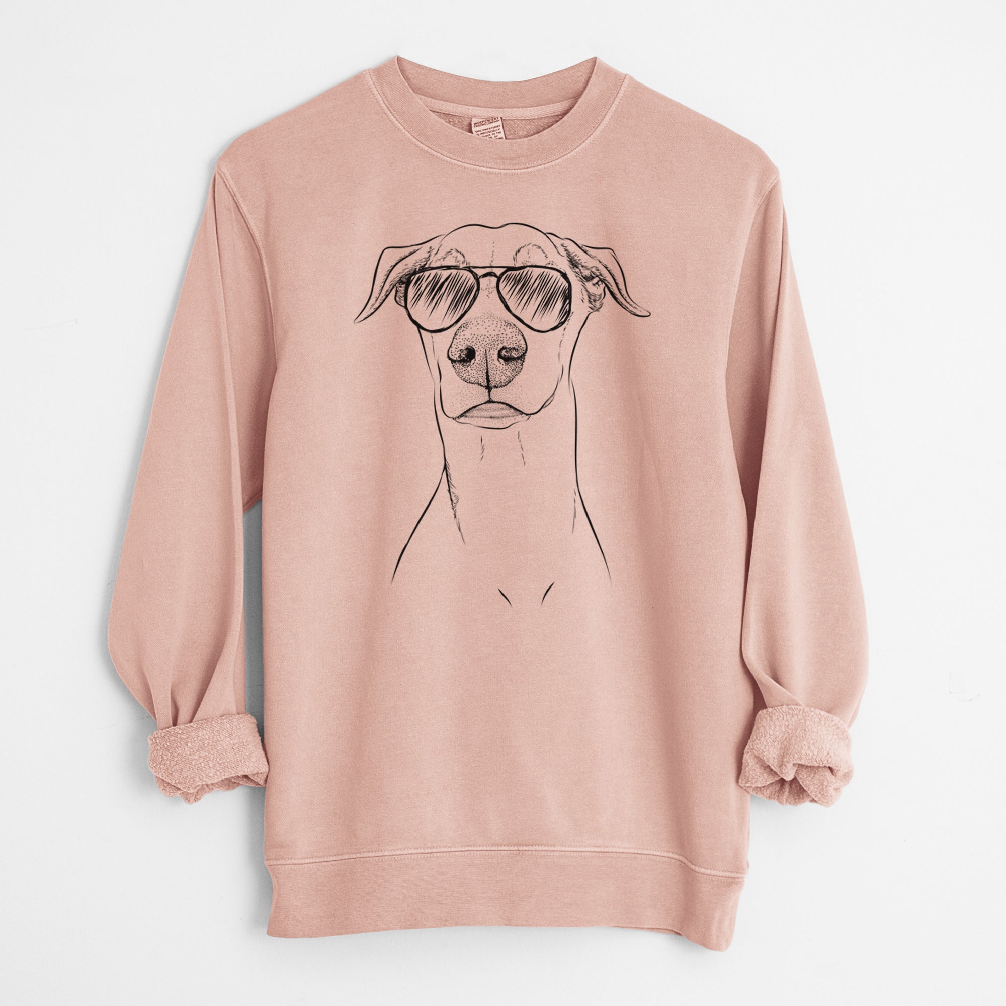 Aviator Walter the White Doberman Rescue - Unisex Pigment Dyed Crew Sweatshirt
