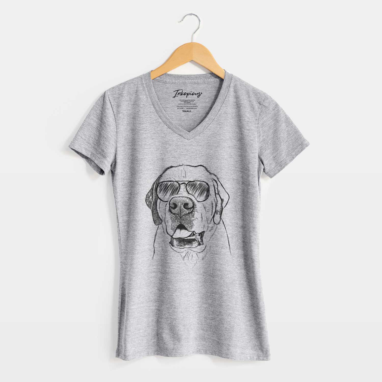 Aviator Wendy the Saint Bernard - Women's V-neck Shirt