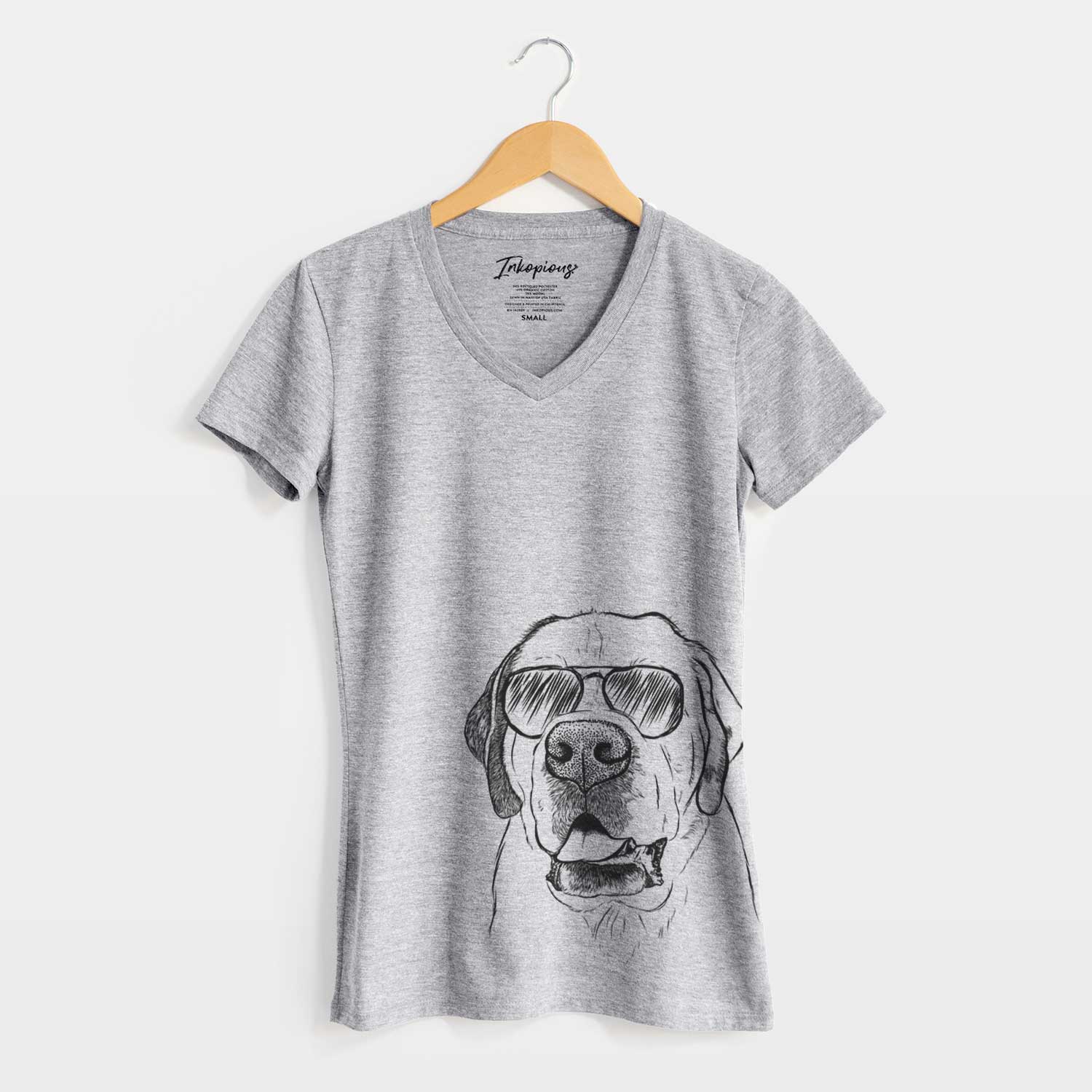 Aviator Wendy the Saint Bernard - Women's V-neck Shirt