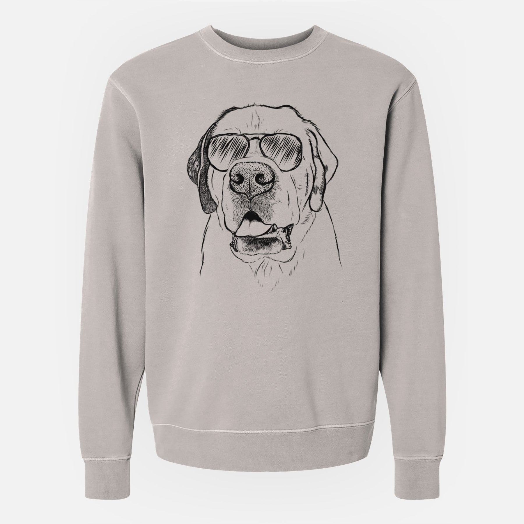 Aviator Wendy the Saint Bernard - Unisex Pigment Dyed Crew Sweatshirt