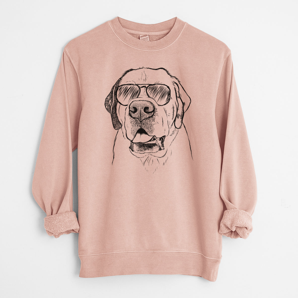 Aviator Wendy the Saint Bernard - Unisex Pigment Dyed Crew Sweatshirt