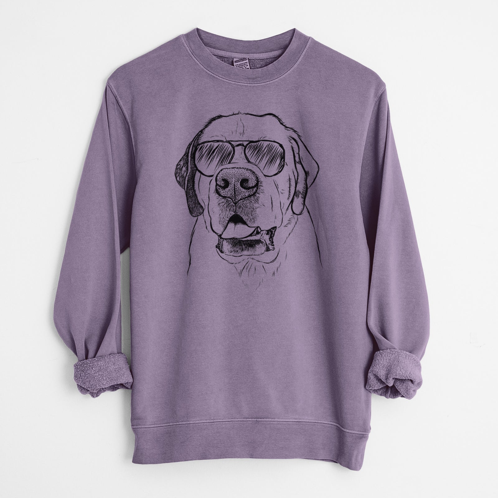 Aviator Wendy the Saint Bernard - Unisex Pigment Dyed Crew Sweatshirt