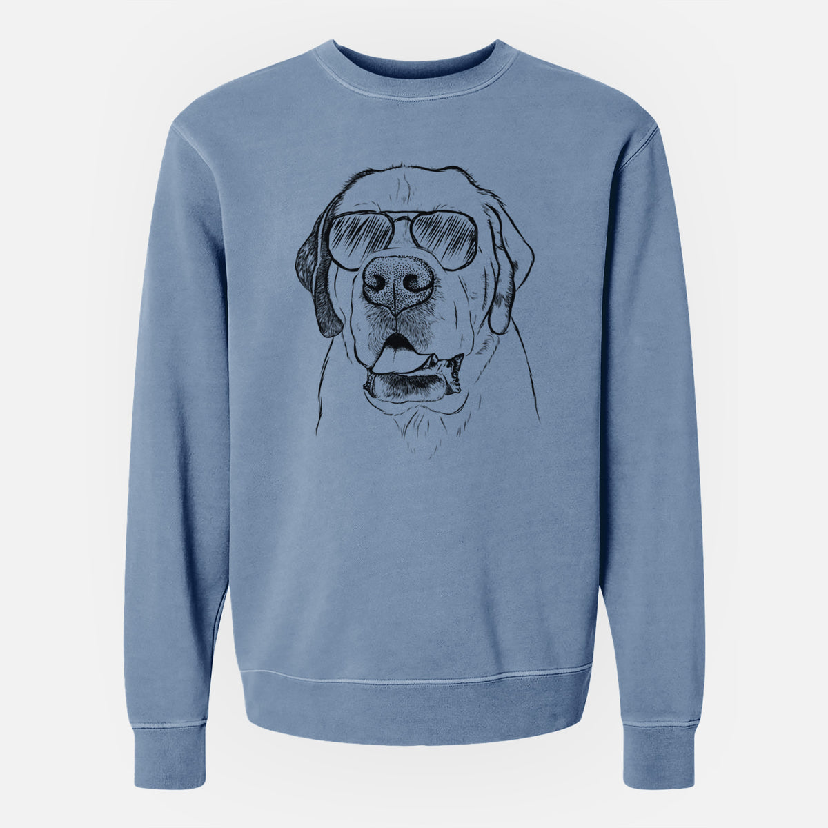 Aviator Wendy the Saint Bernard - Unisex Pigment Dyed Crew Sweatshirt