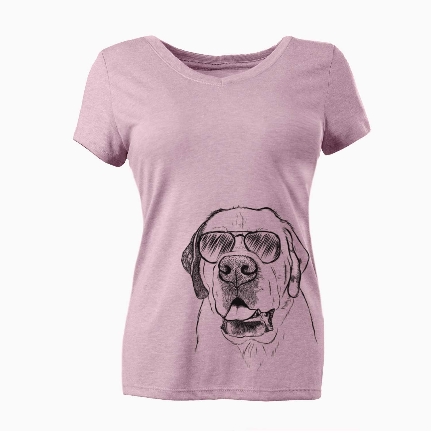 Aviator Wendy the Saint Bernard - Women's V-neck Shirt