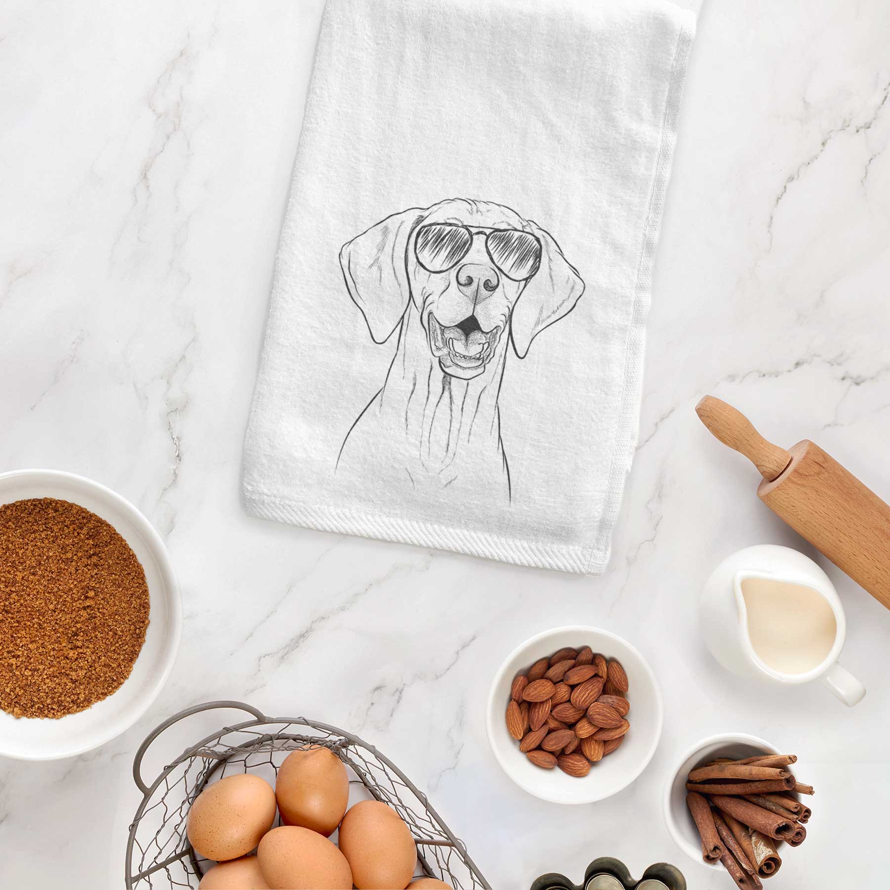 Wesley the Vizsla Decorative Hand Towel