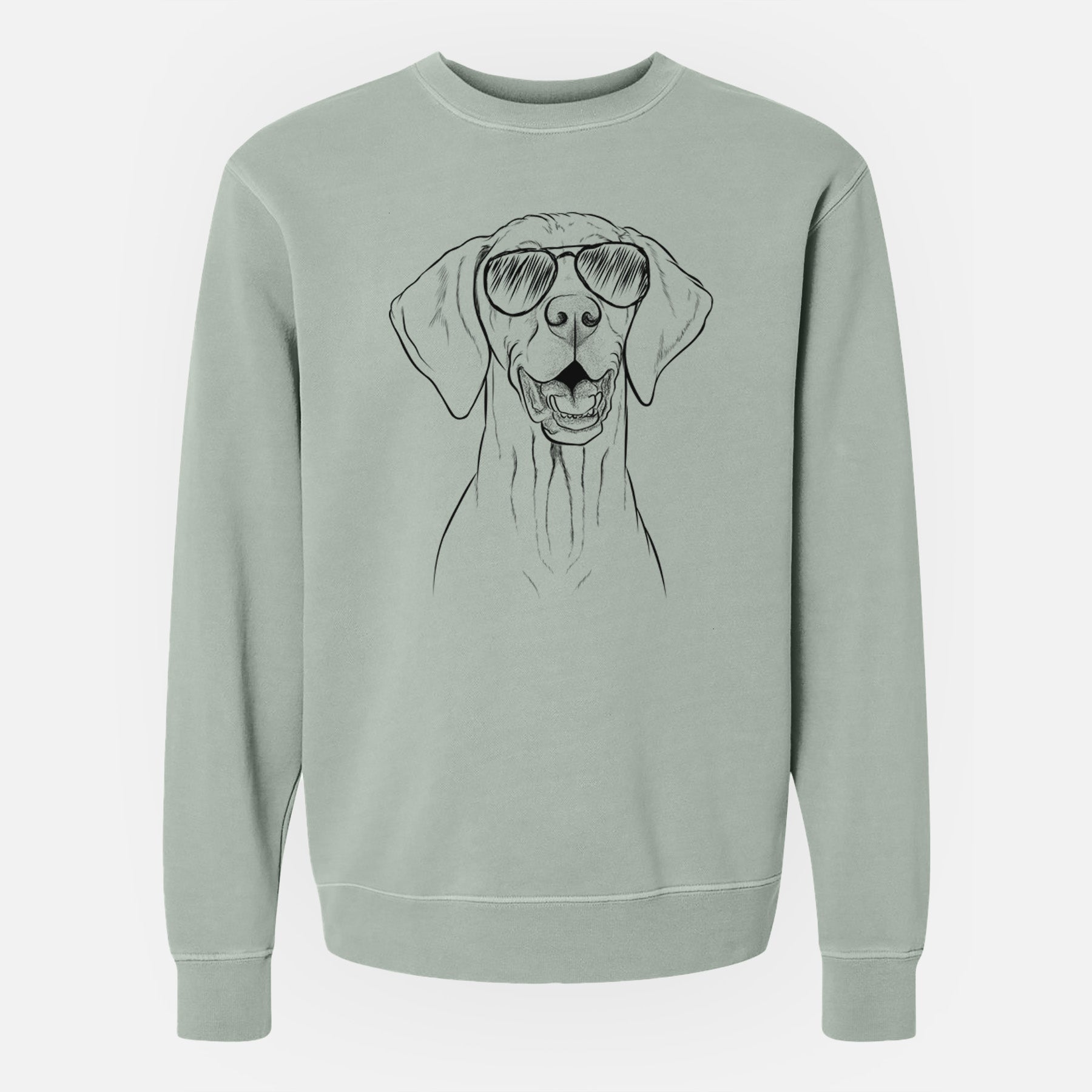 Aviator Wesley the Vizsla - Unisex Pigment Dyed Crew Sweatshirt