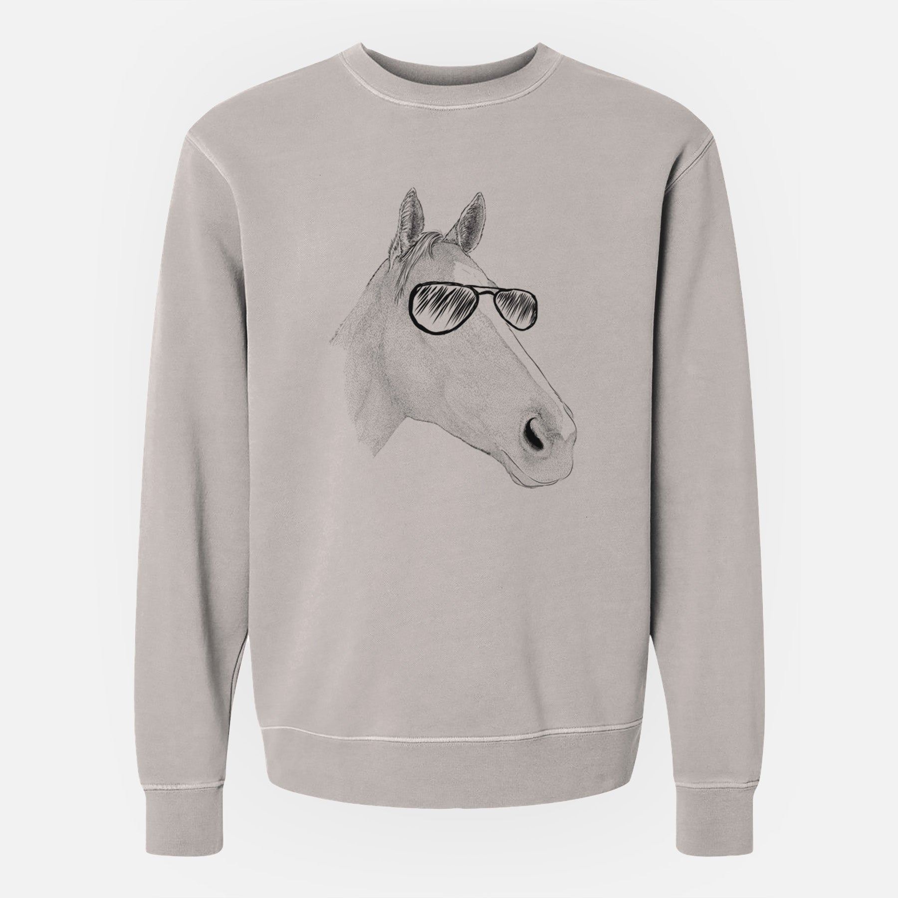 Aviator Westley the Horse - Unisex Pigment Dyed Crew Sweatshirt