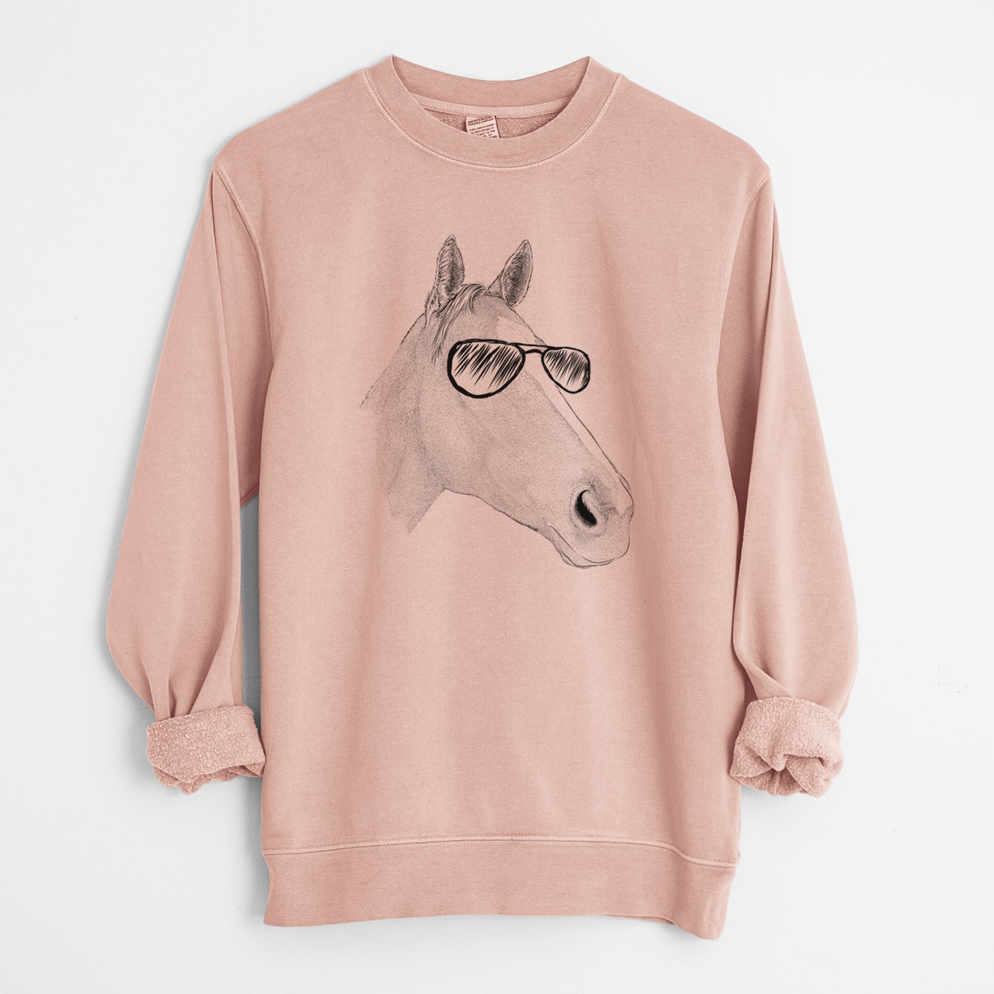 Aviator Westley the Horse - Unisex Pigment Dyed Crew Sweatshirt