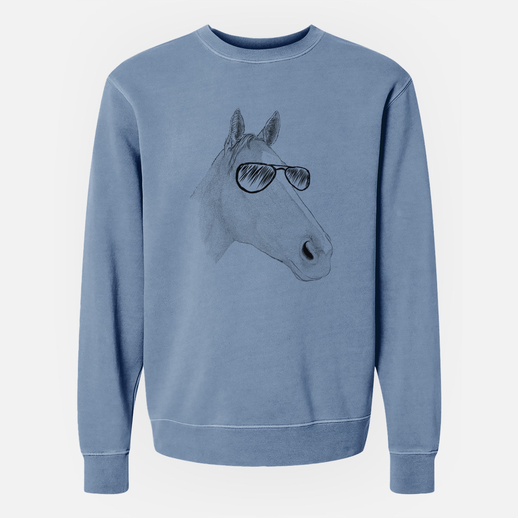 Aviator Westley the Horse - Unisex Pigment Dyed Crew Sweatshirt