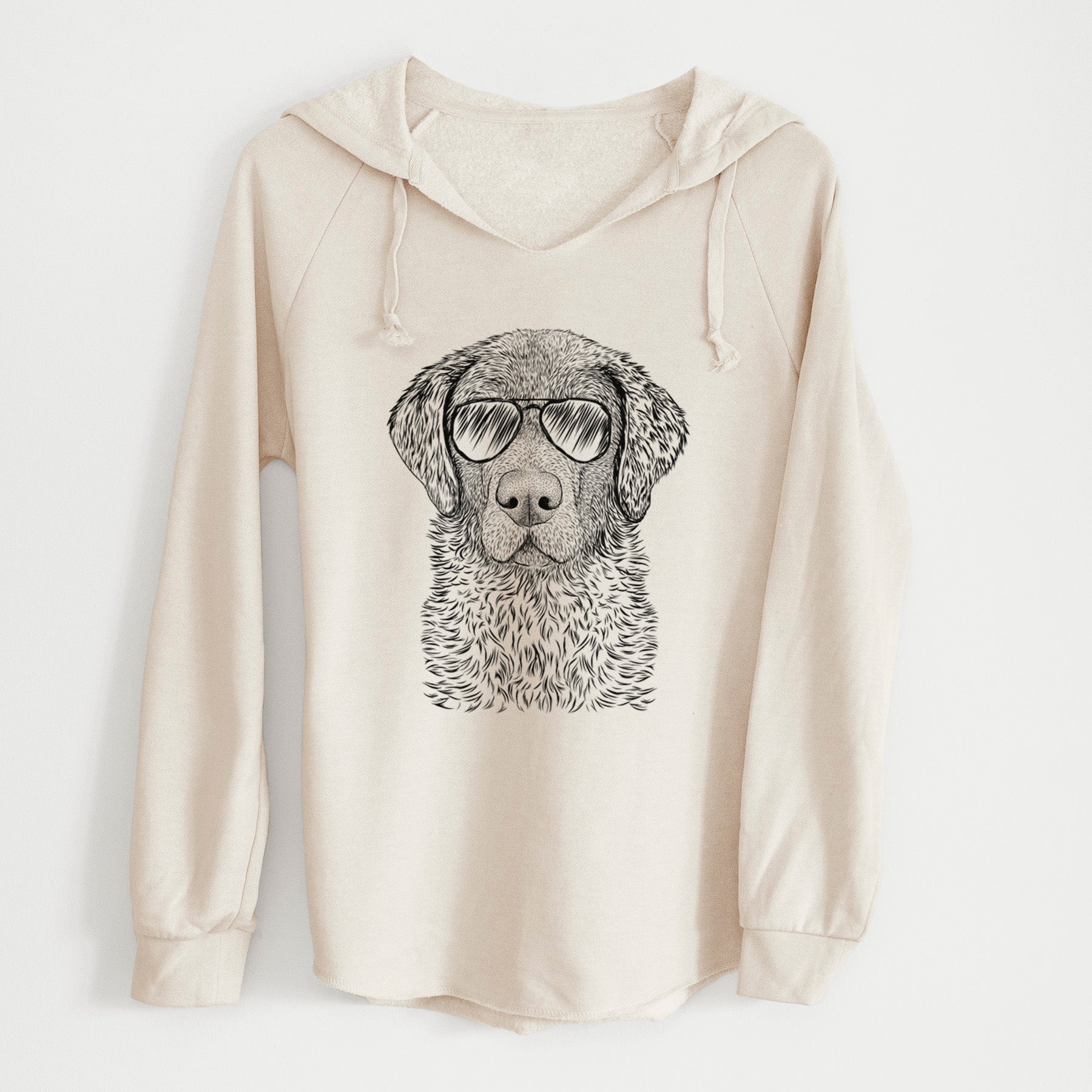 Aviator Whiskey the Chocolate Lab - Cali Wave Hooded Sweatshirt