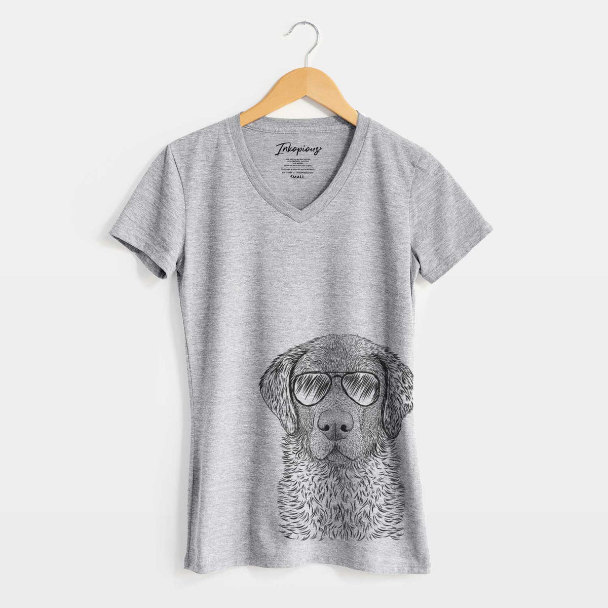 Aviator Whiskey the Chocolate Lab - Women&#39;s V-neck Shirt