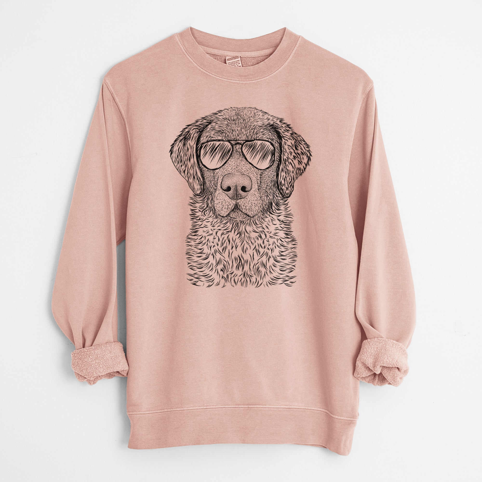 Aviator Whiskey the Chocolate Lab - Unisex Pigment Dyed Crew Sweatshirt
