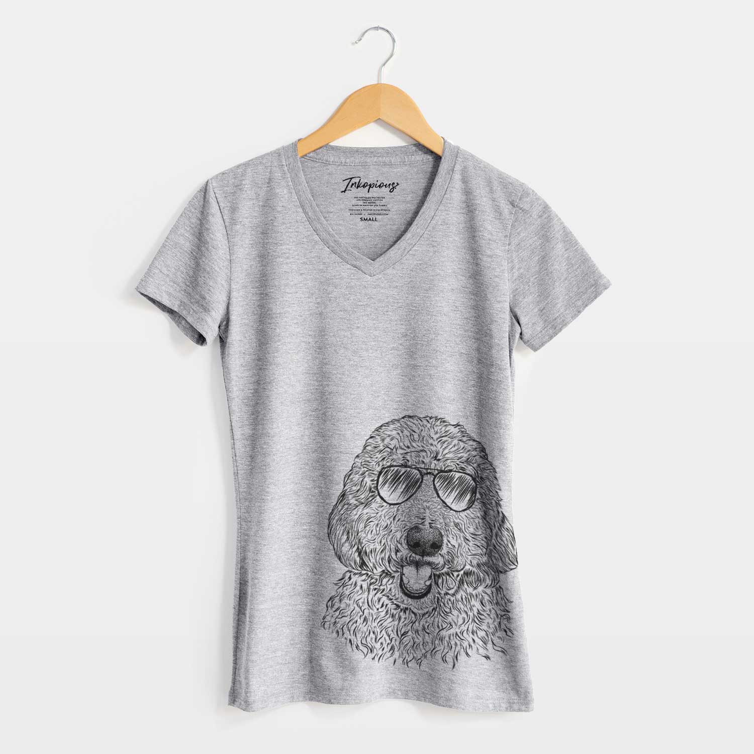 Aviator Whisper the Goldendoodle - Women's V-neck Shirt