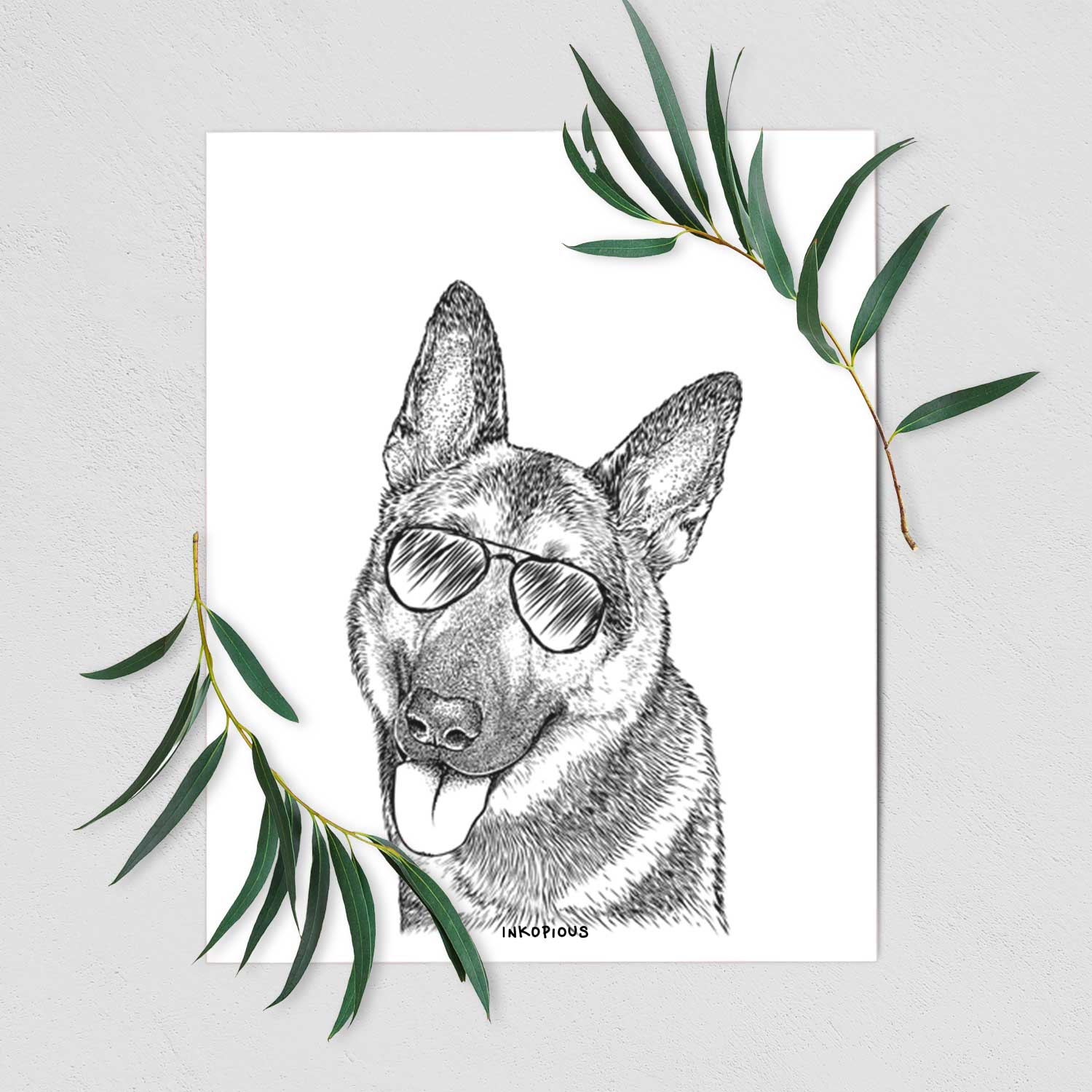 Whitaker the German Shepherd Art Print