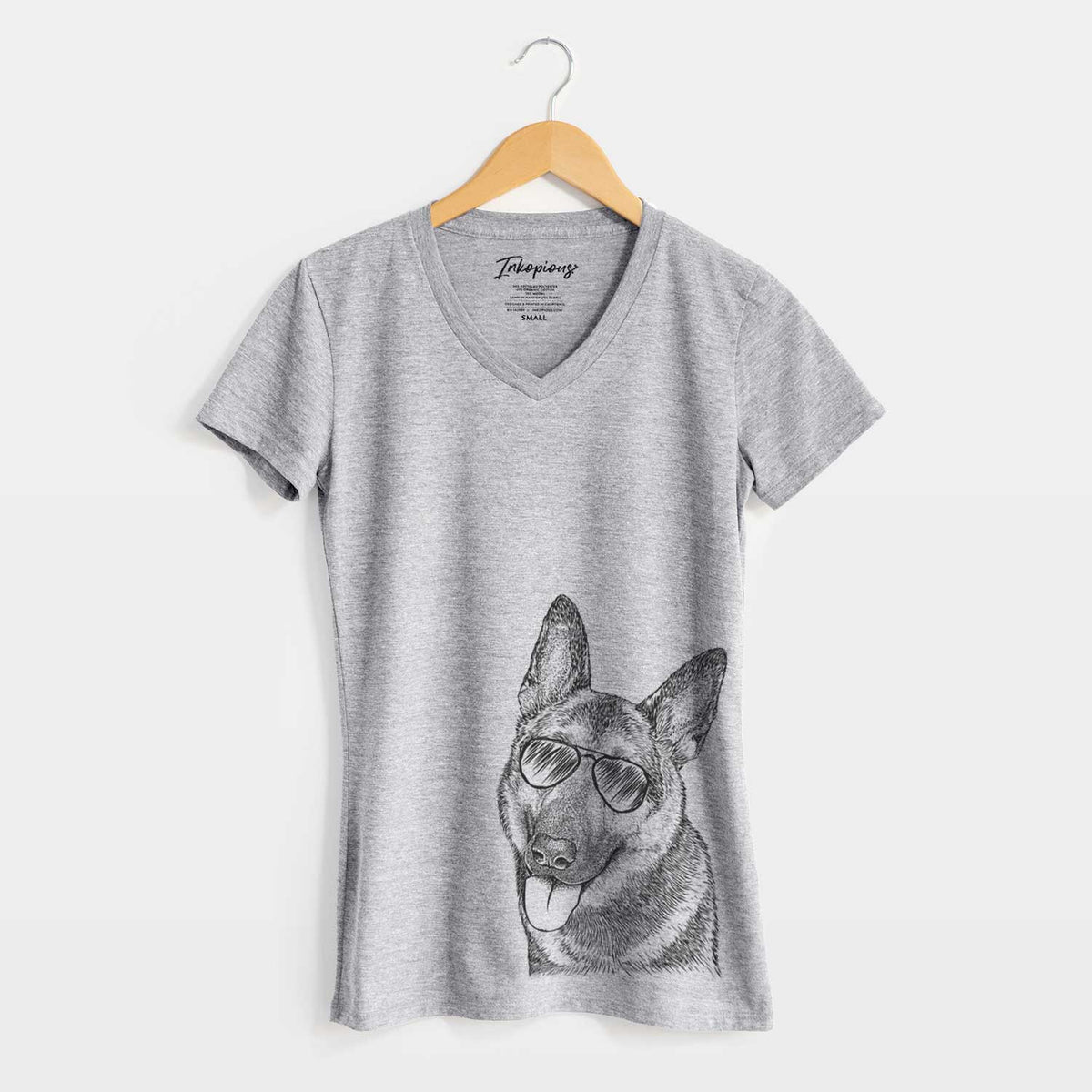Aviator Whitaker the German Shepherd - Women's V-neck Shirt