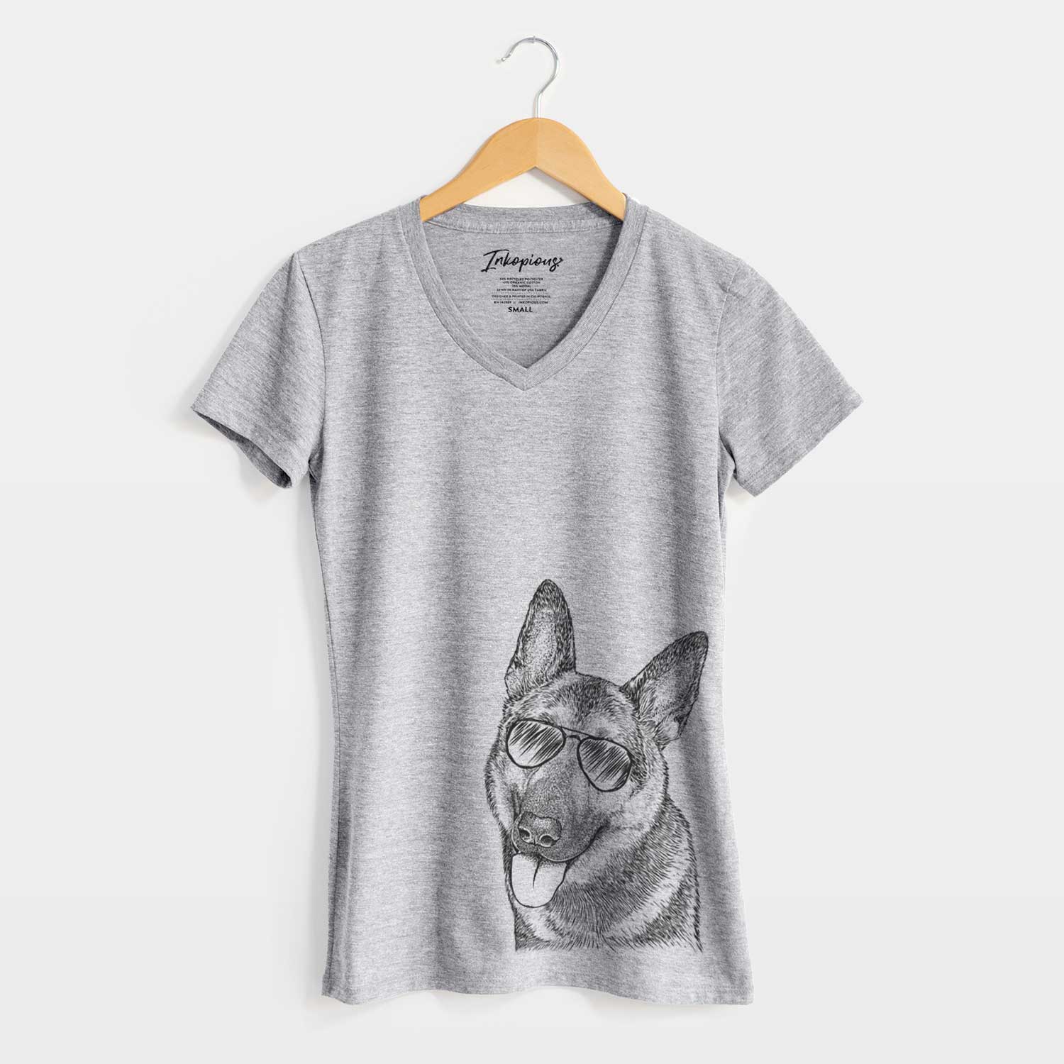 Aviator Whitaker the German Shepherd - Women's V-neck Shirt
