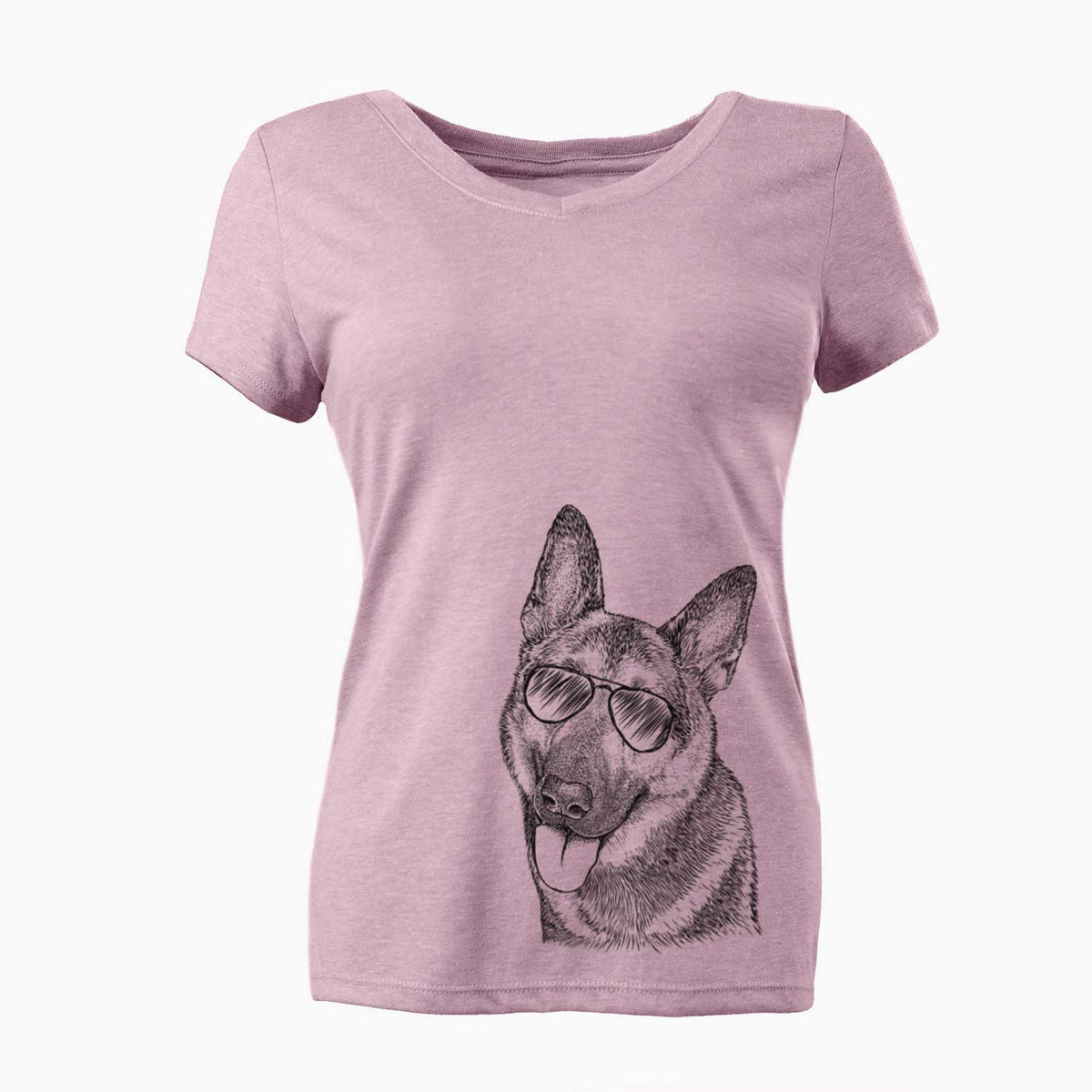 Aviator Whitaker the German Shepherd - Women's V-neck Shirt
