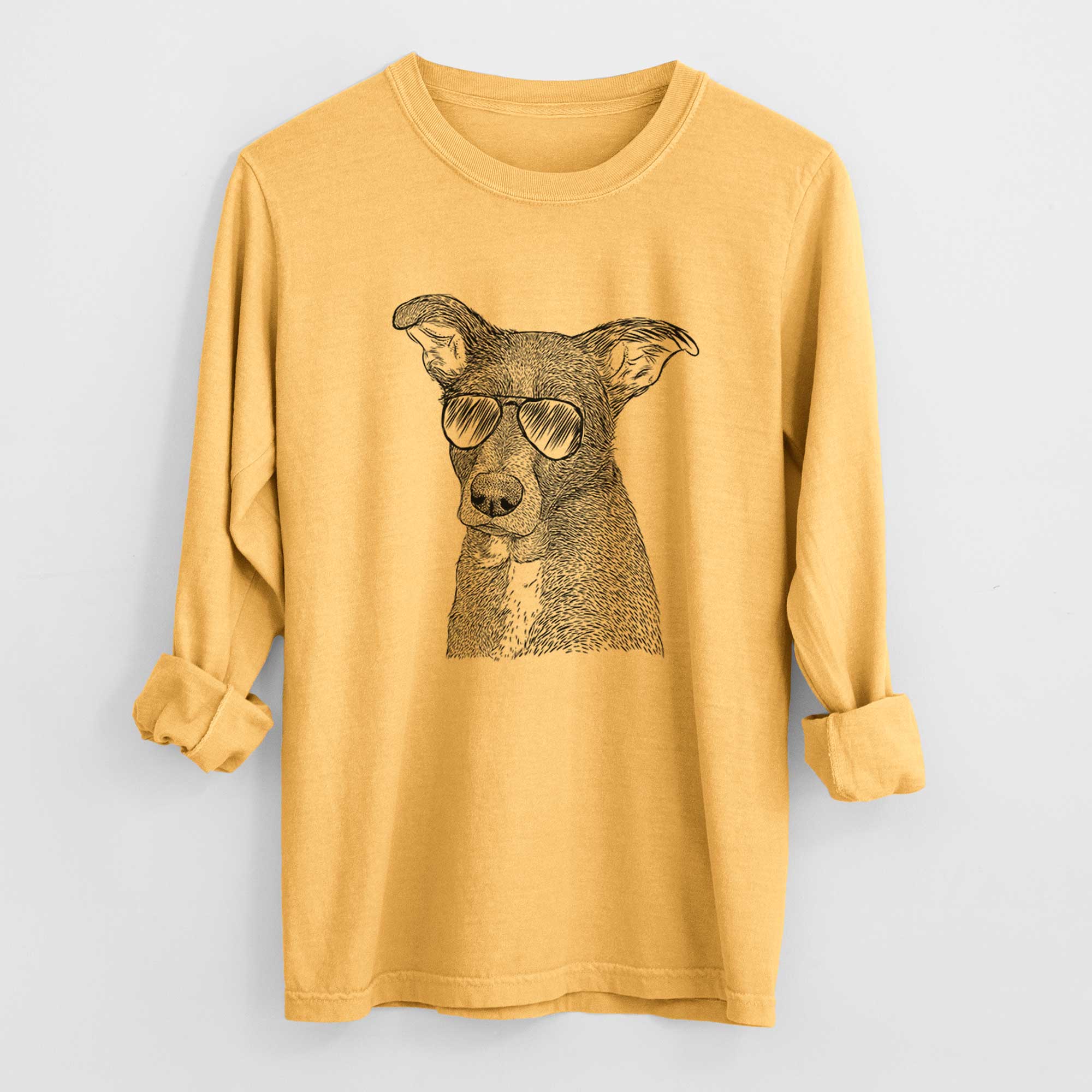 Aviators Wilbur the Shepherd Mix - Heavyweight 100% Cotton Long Sleeve