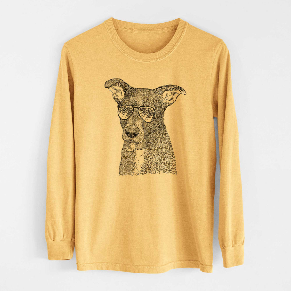 Aviators Wilbur the Shepherd Mix - Heavyweight 100% Cotton Long Sleeve