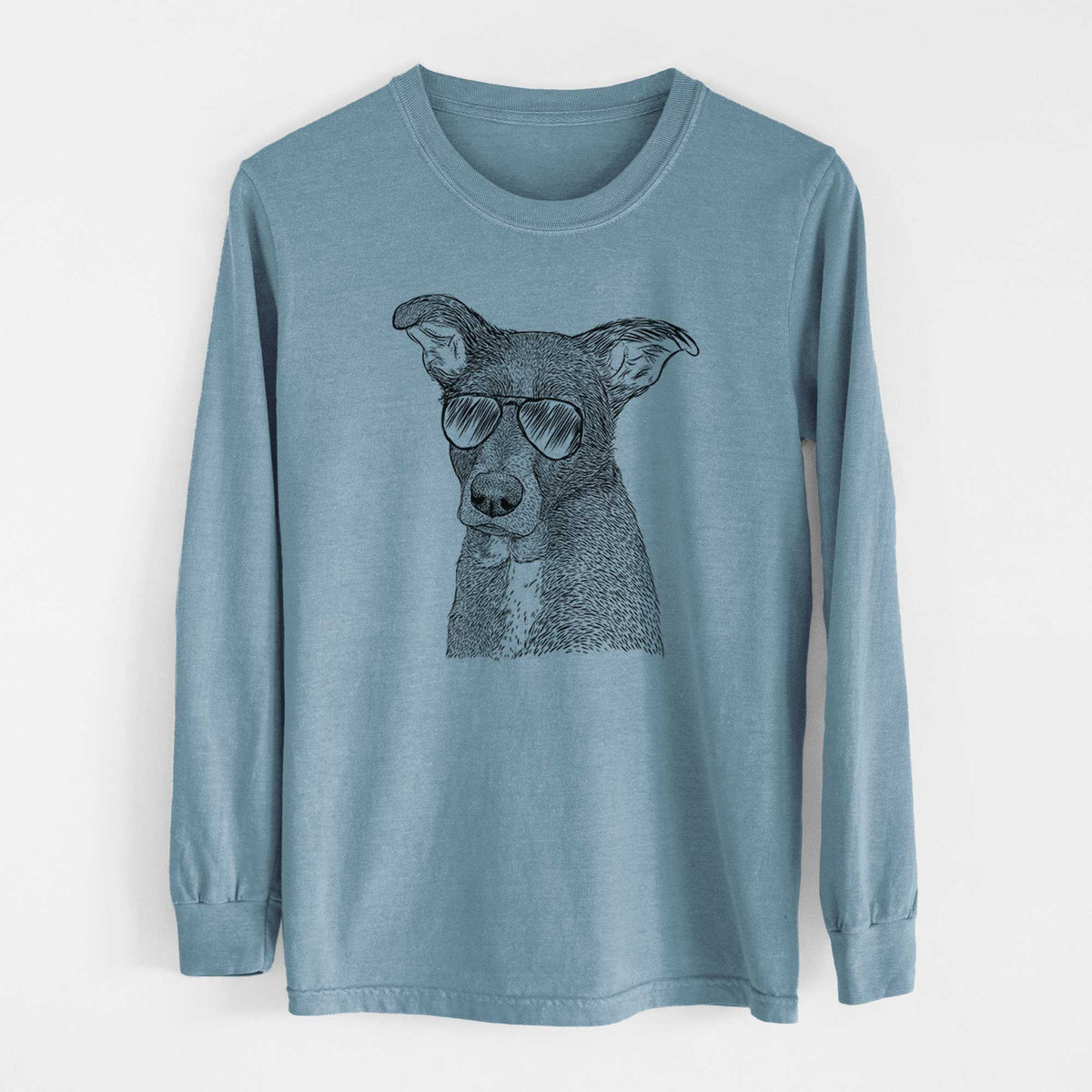 Aviators Wilbur the Shepherd Mix - Heavyweight 100% Cotton Long Sleeve