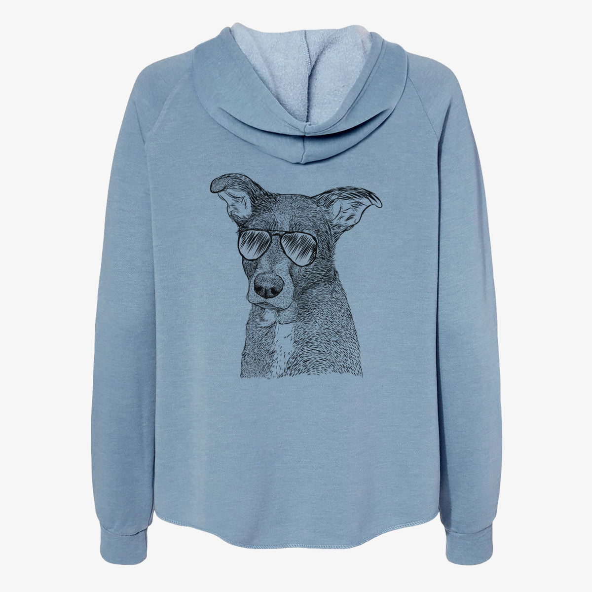 Wilbur the Shepherd Mix - Women's Cali Wave Zip-Up Sweatshirt